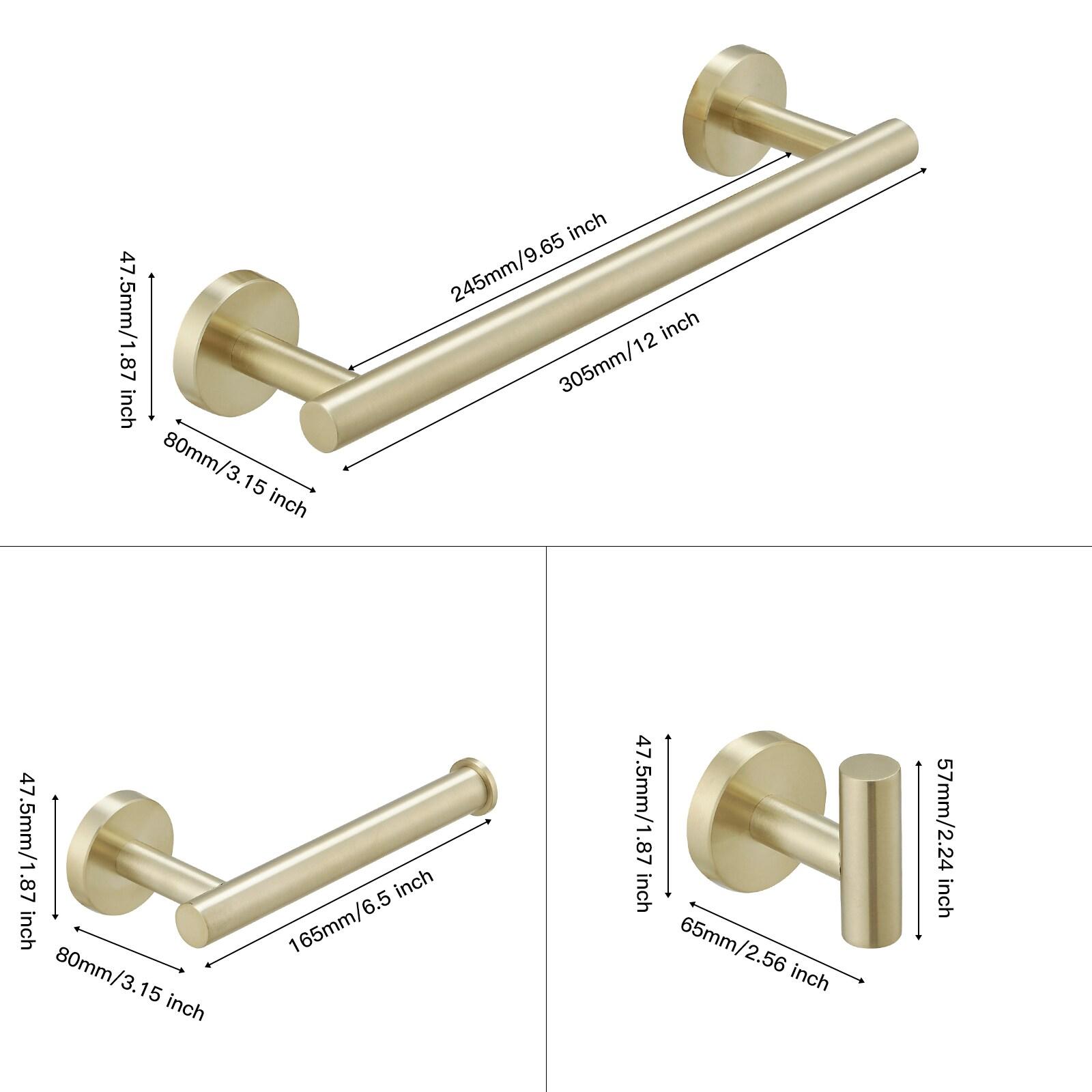 VIBRANTBATH 3 - Piece Bathroom Hardware Set 1062-BG-3
