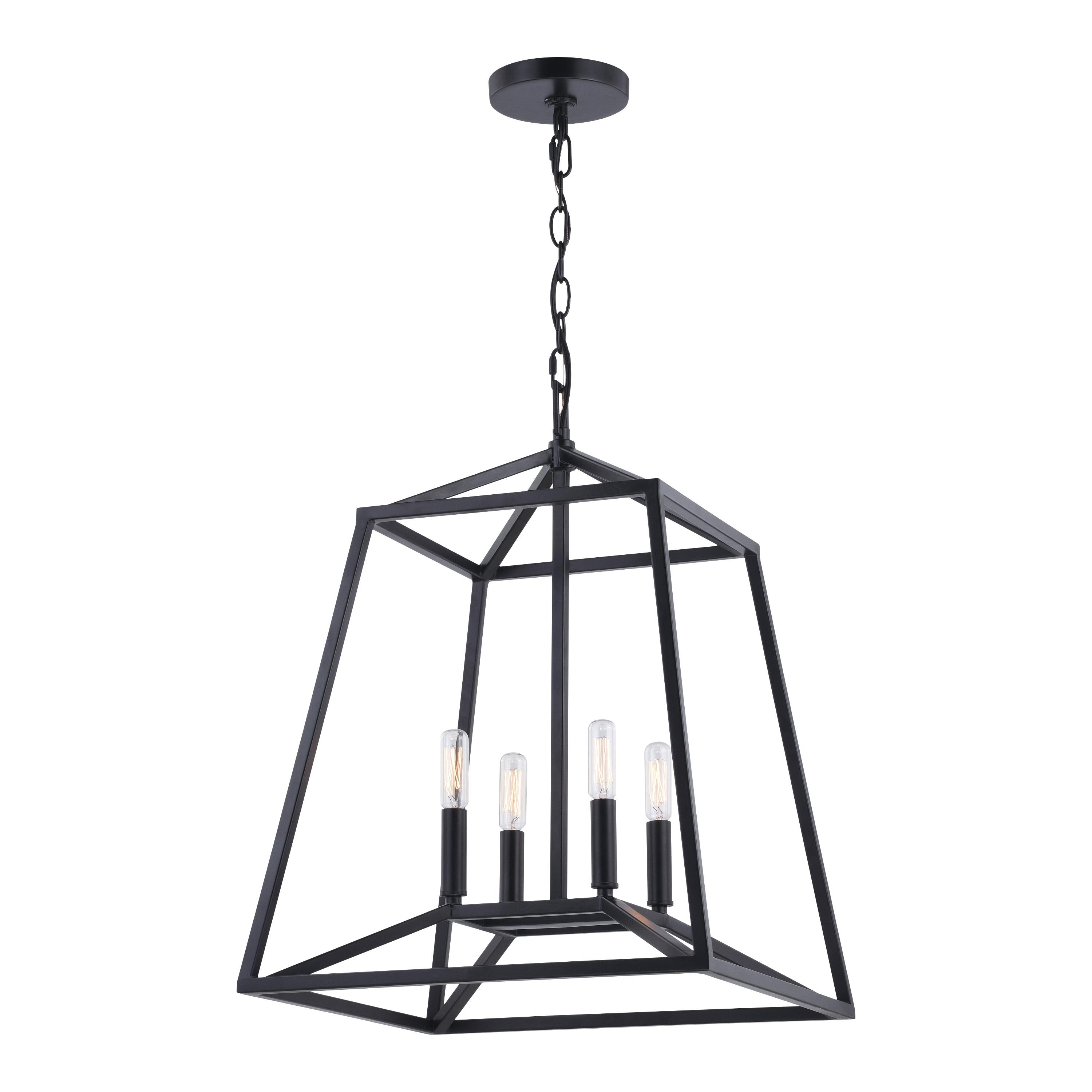 VAXCEL Hayes Black Farmhouse Mini Pendant Cage Lantern Ceiling Light, 16 inch