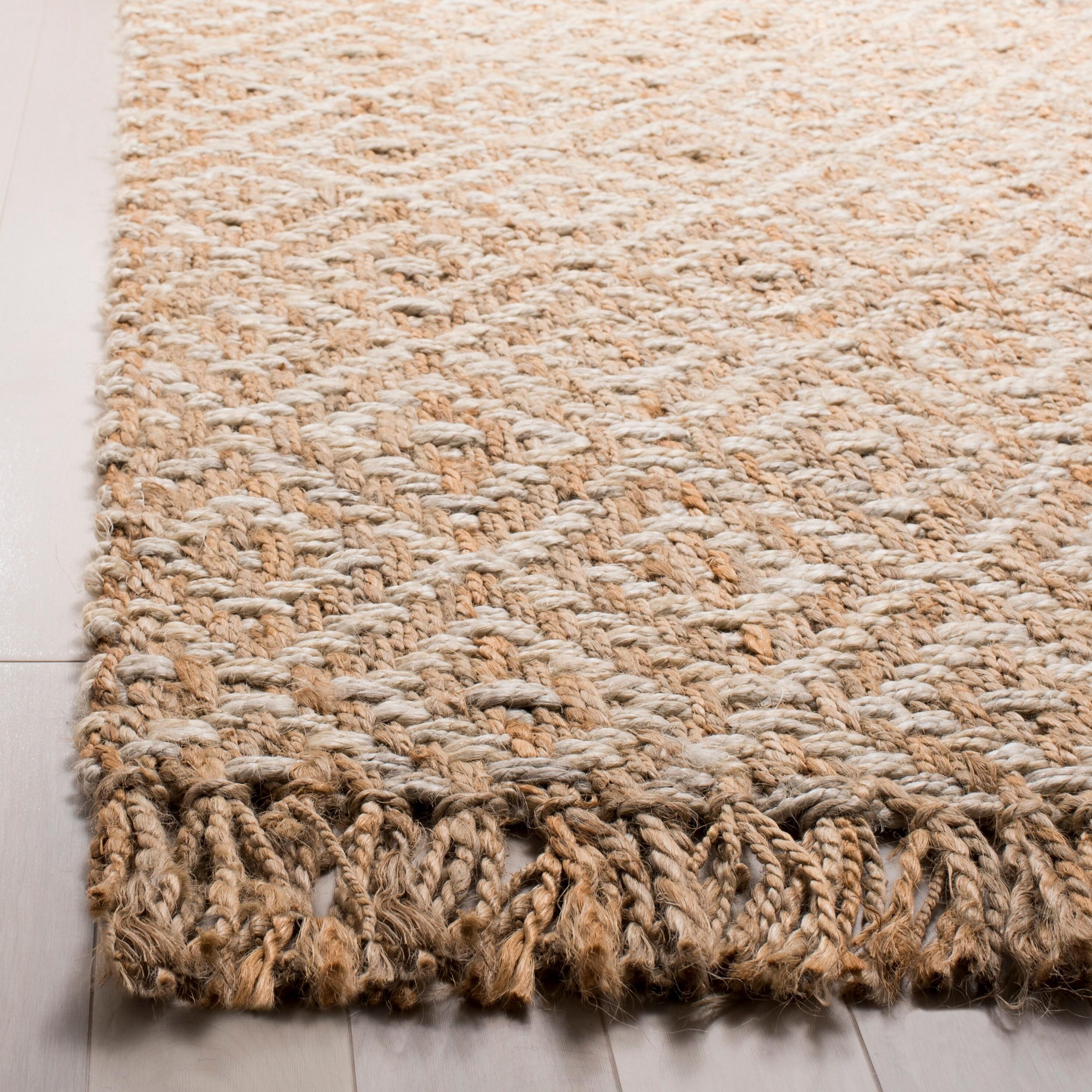 Safavieh Natural Fiber Davie 6 x 6 (ft) Jute Ivory/Natural Square Indoor Geometric Coastal Area rug