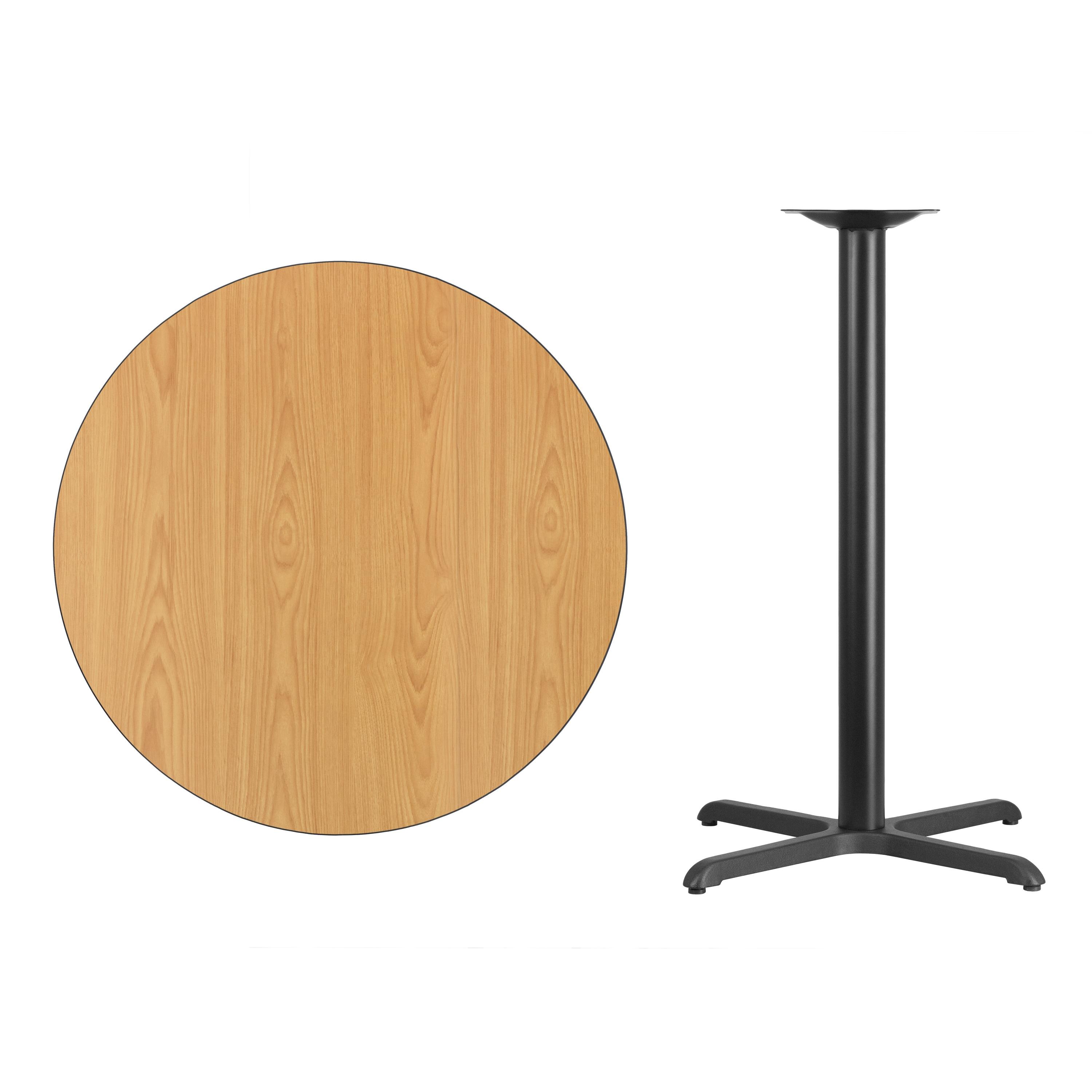 Flash Furniture Carrus Round Laminate Table Top with Height Table Base