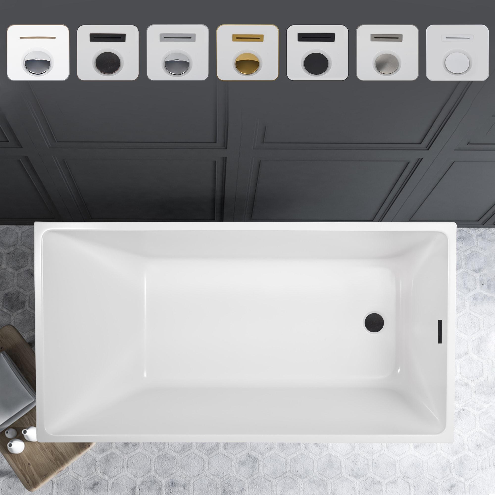 47" x 29" Freestanding Soaking Acrylic Bathtub