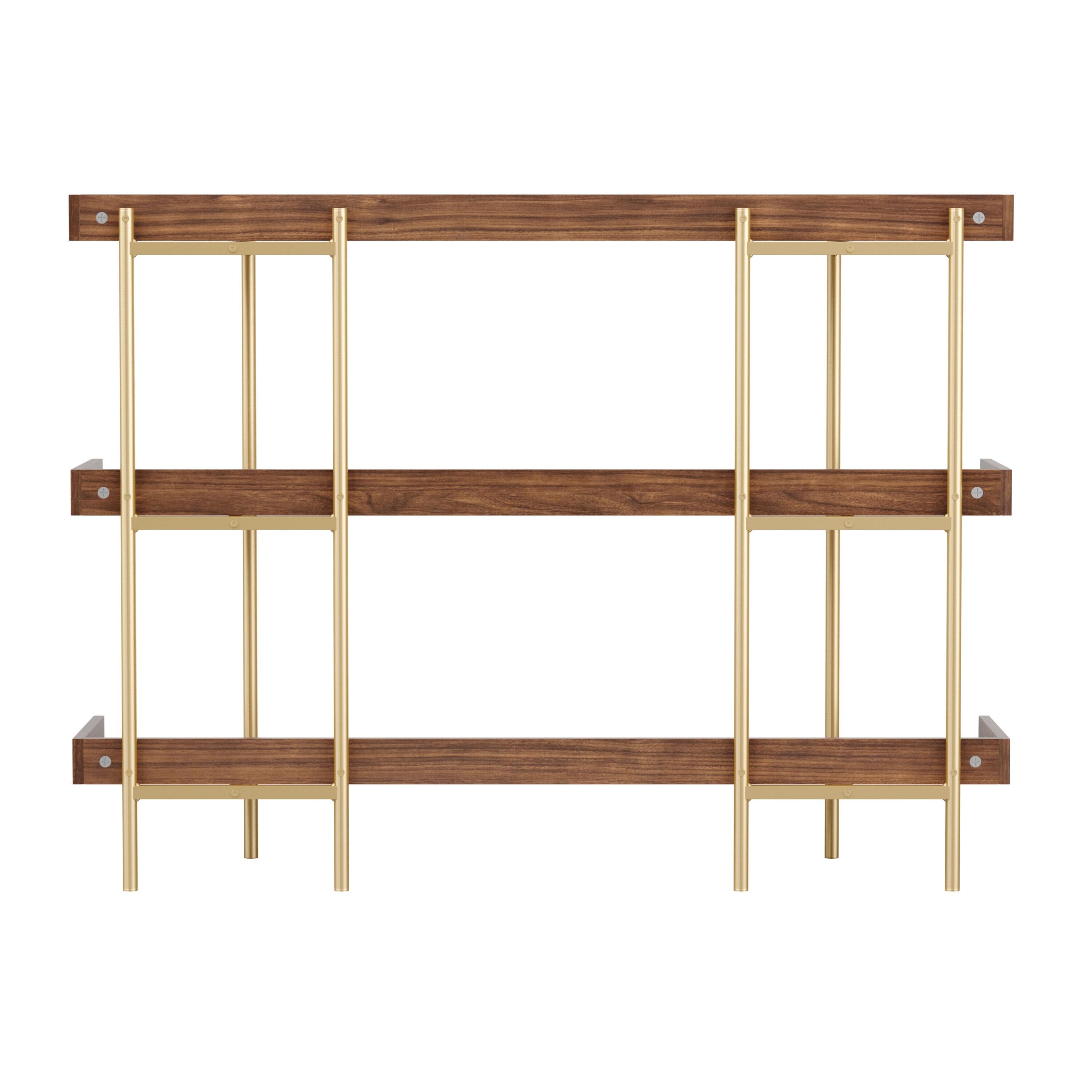 Martha Stewart Raines Martha Stewart Emmett 3 Shelf Storage Display Unit Bookcase with Metal Frame