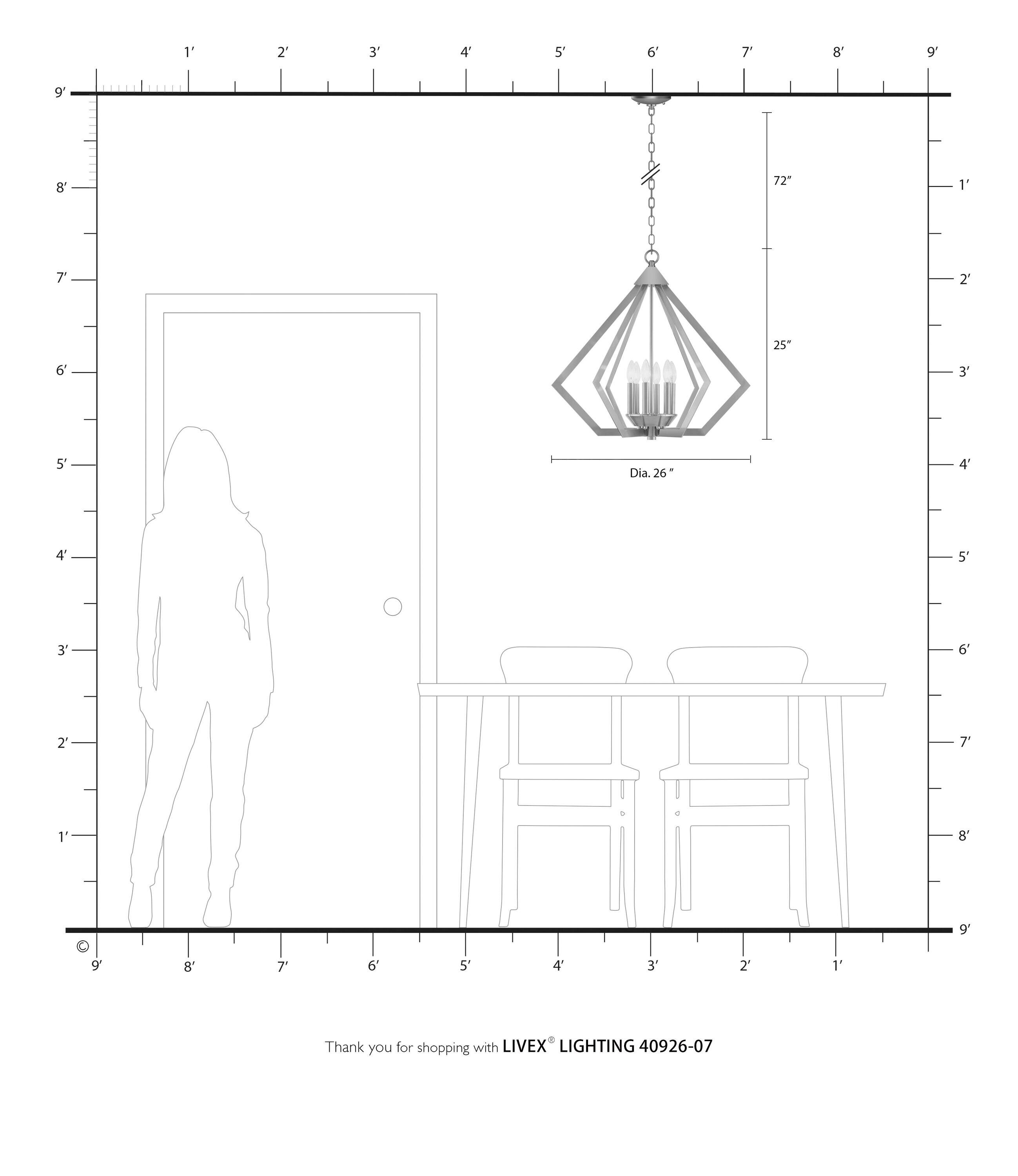 Livex Lighting - Prism - 6 Light Chandelier in Contemporary Style - 26 Inches