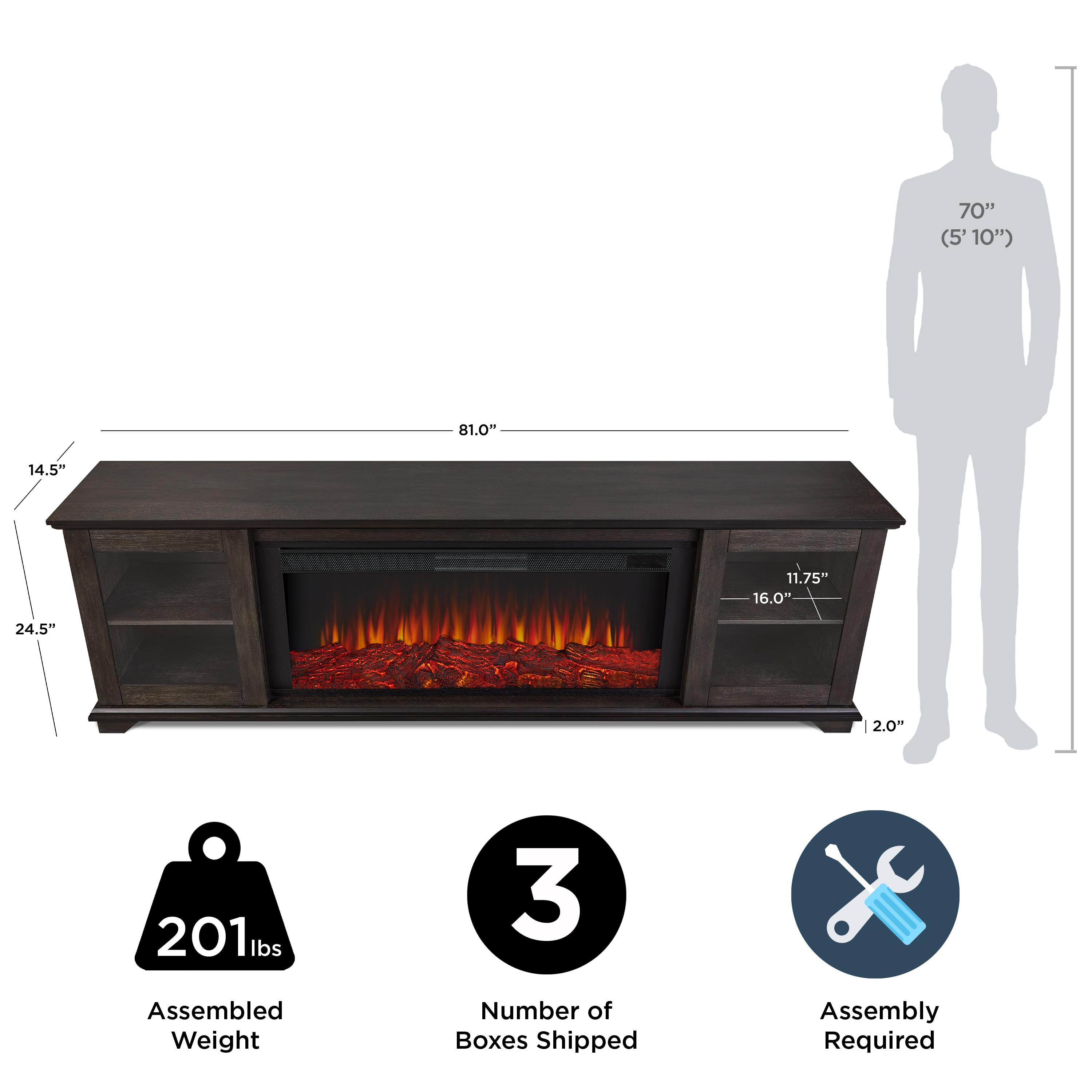 Real Flame Benjamin 81" Landscape TV Stand with Electric Fireplace by Real Flame