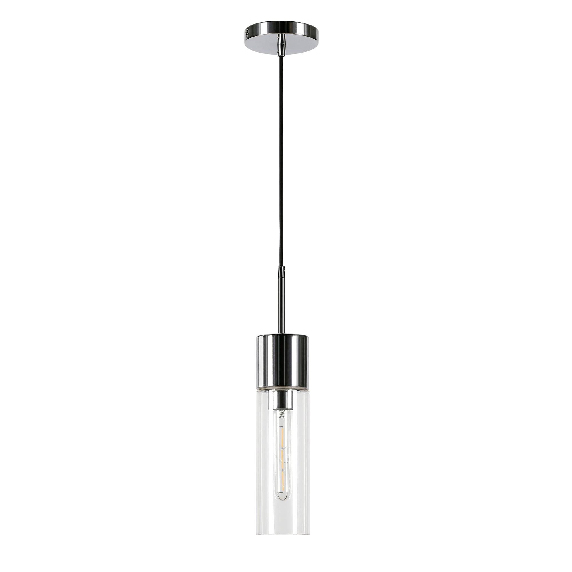 Evelyn&Zoe Industrial Clear Glass Pendant