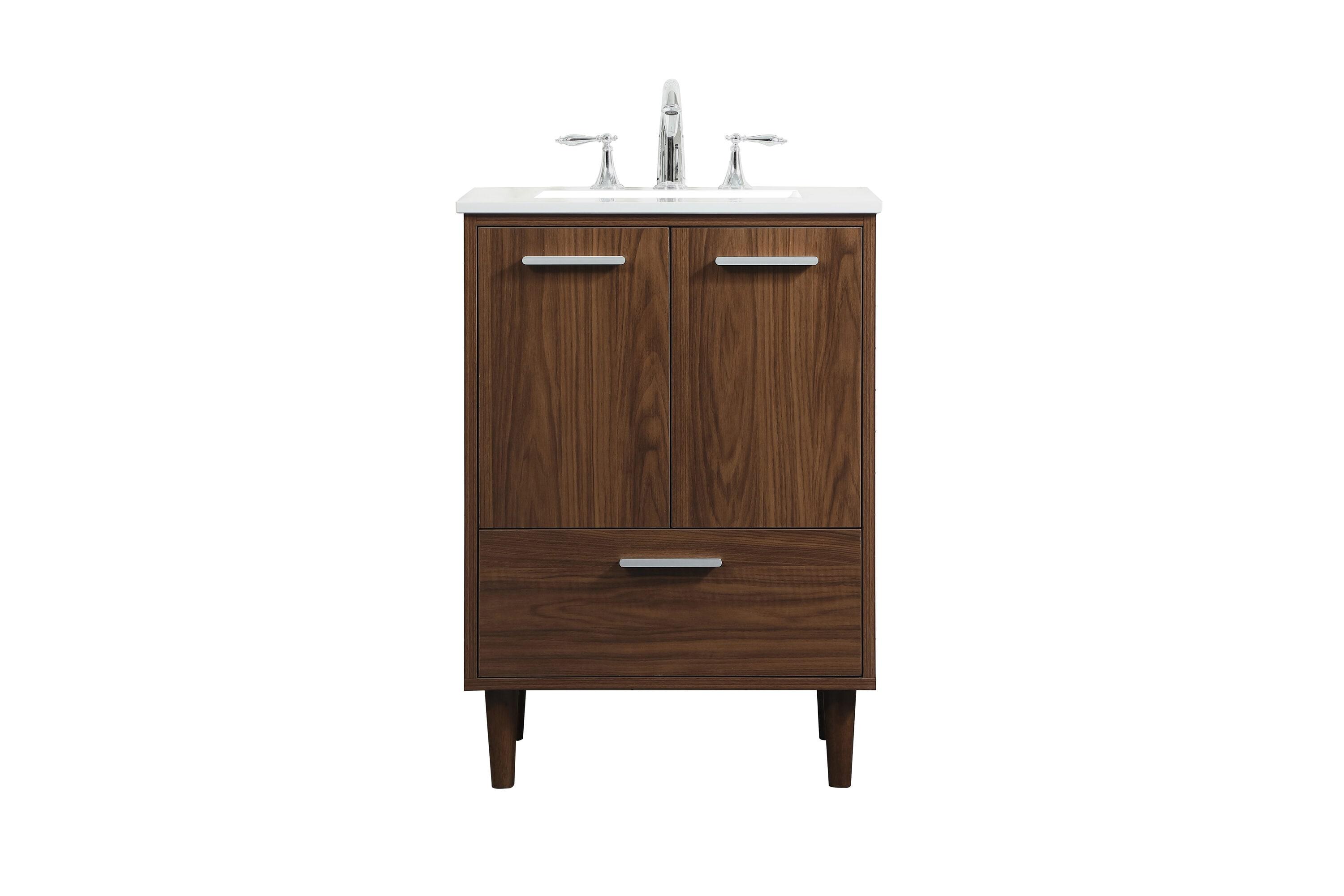 Baldwin 24'' Single Bathroom Vanity with Engineered Marble Top