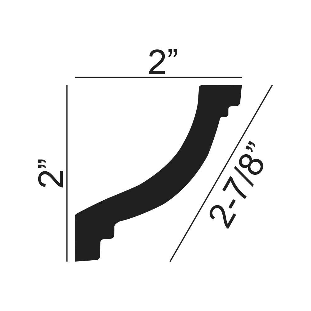 2 in x 2 in x 96 in Plain Polyurethane Crown Moulding Pro Pack 56 LF (Set of 7)