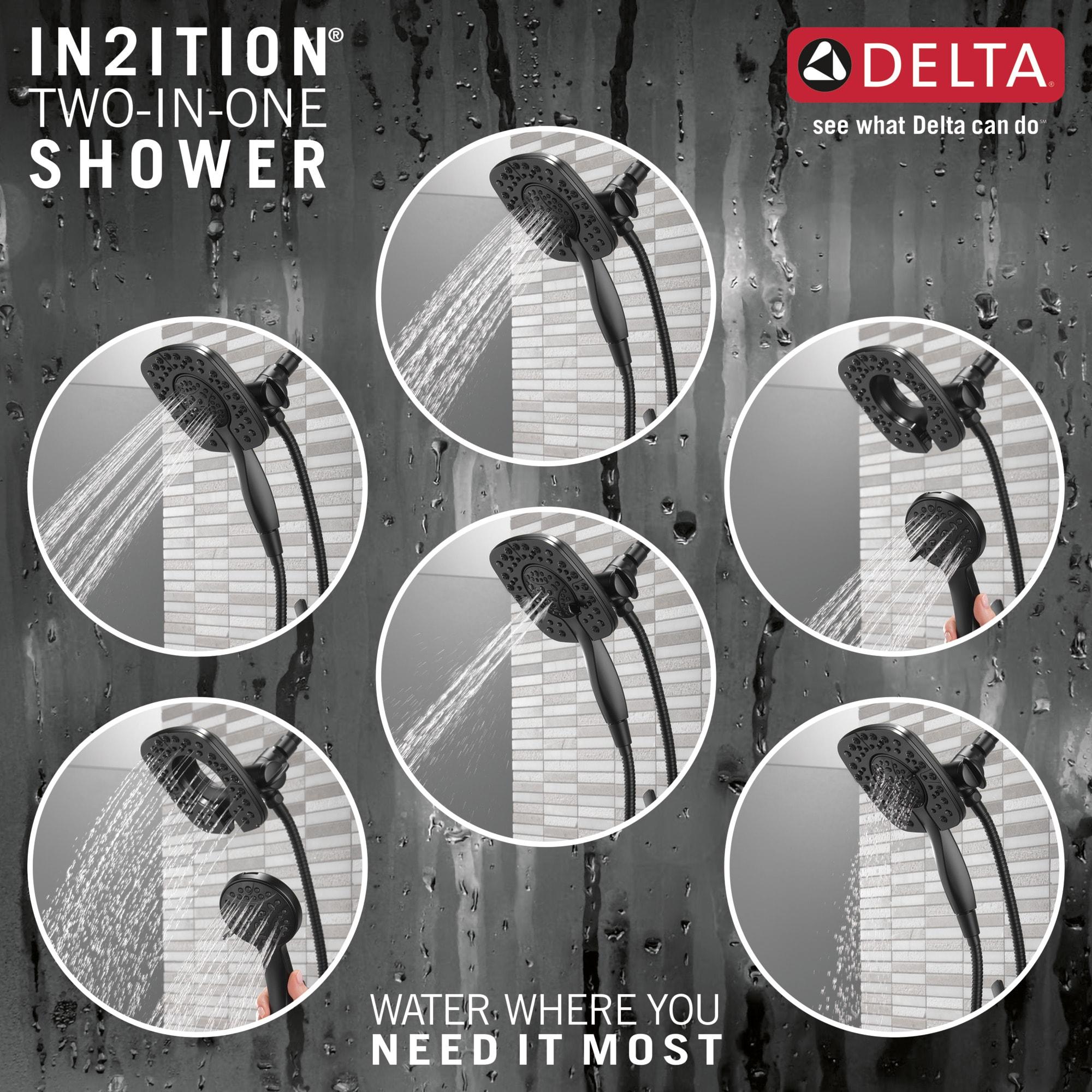 Delta Ashlyn 17 Series Dual-Function Tub Shower Faucet Set, In2ition Shower Handle Trim Kit T17464-BL-I