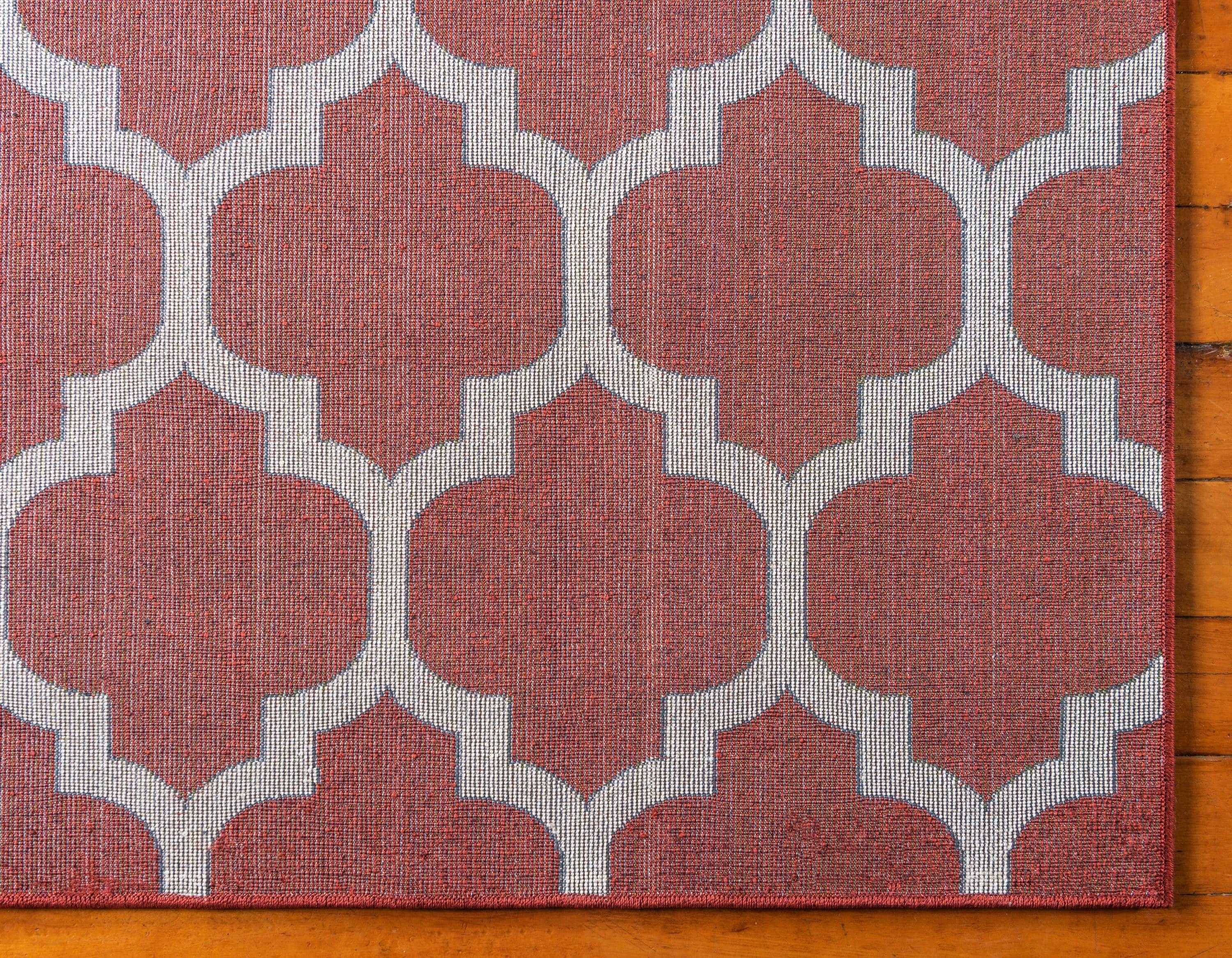 Unique Loom 7' 1 x 10' 0 Trellis Philadelphia Dark Terracotta Area Rug