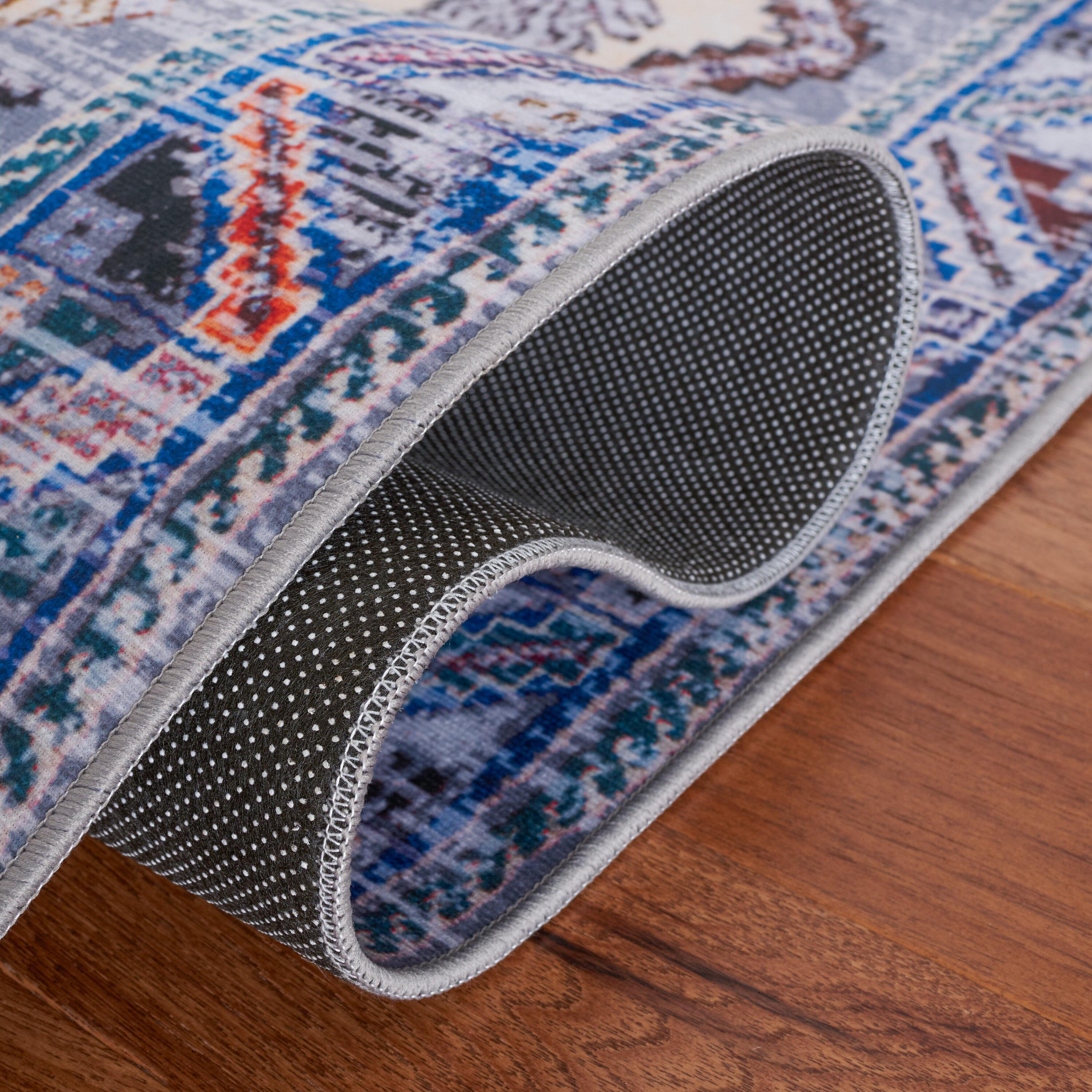Tucson TSN194 Power Loomed Machine Washable Area Rug - Beige/Grey - 4'x6' - Safavieh.