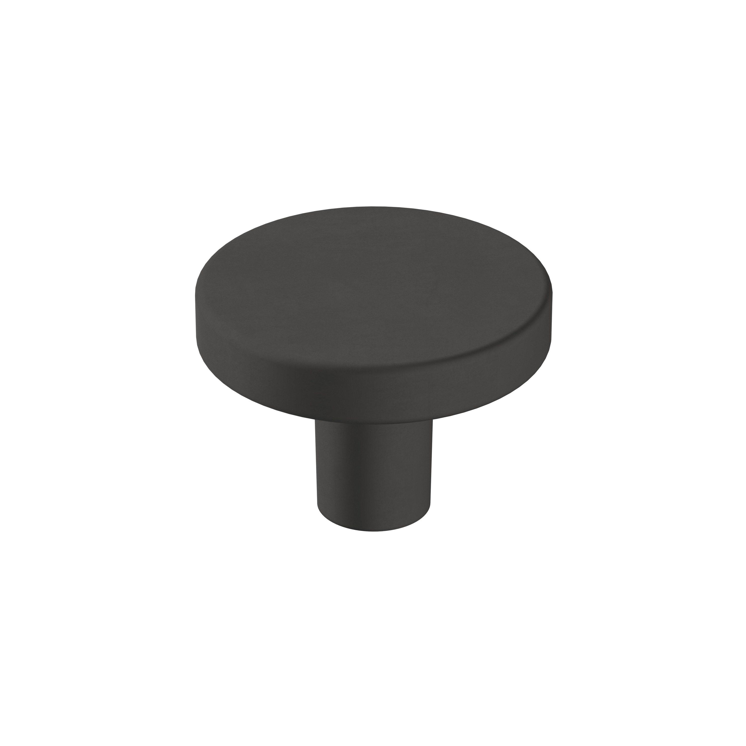 Amerock Versa 1-3/8 inch (35mm) Diameter Matte Black Cabinet Knob