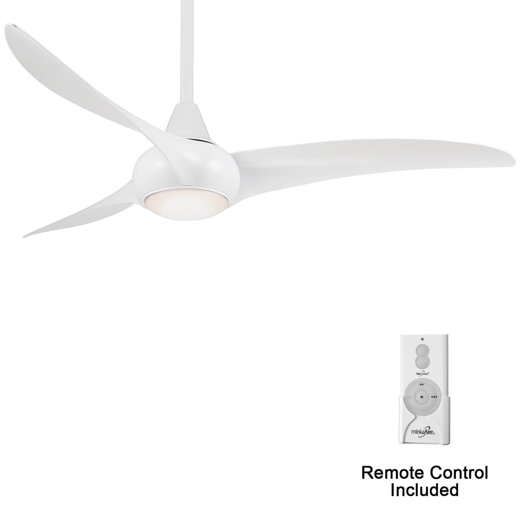 52" Wave 3 - Blade LED Propeller Ceiling Fan with Remote Control and Light Kit Included