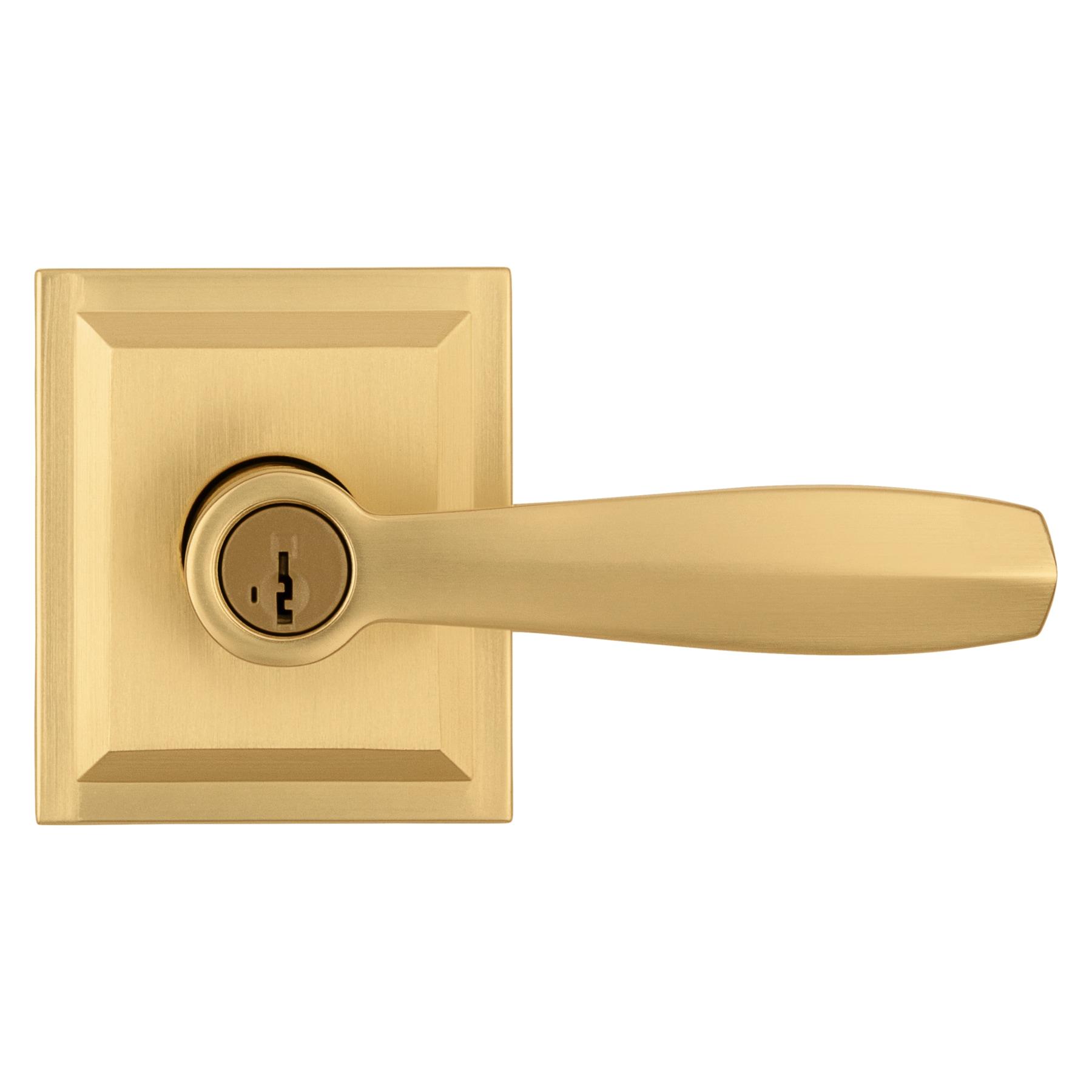 Baldwin 354Tol-Slb-Smt Torrey Pines Keyed Entry Single Cylinder Door Lever Set - Brass