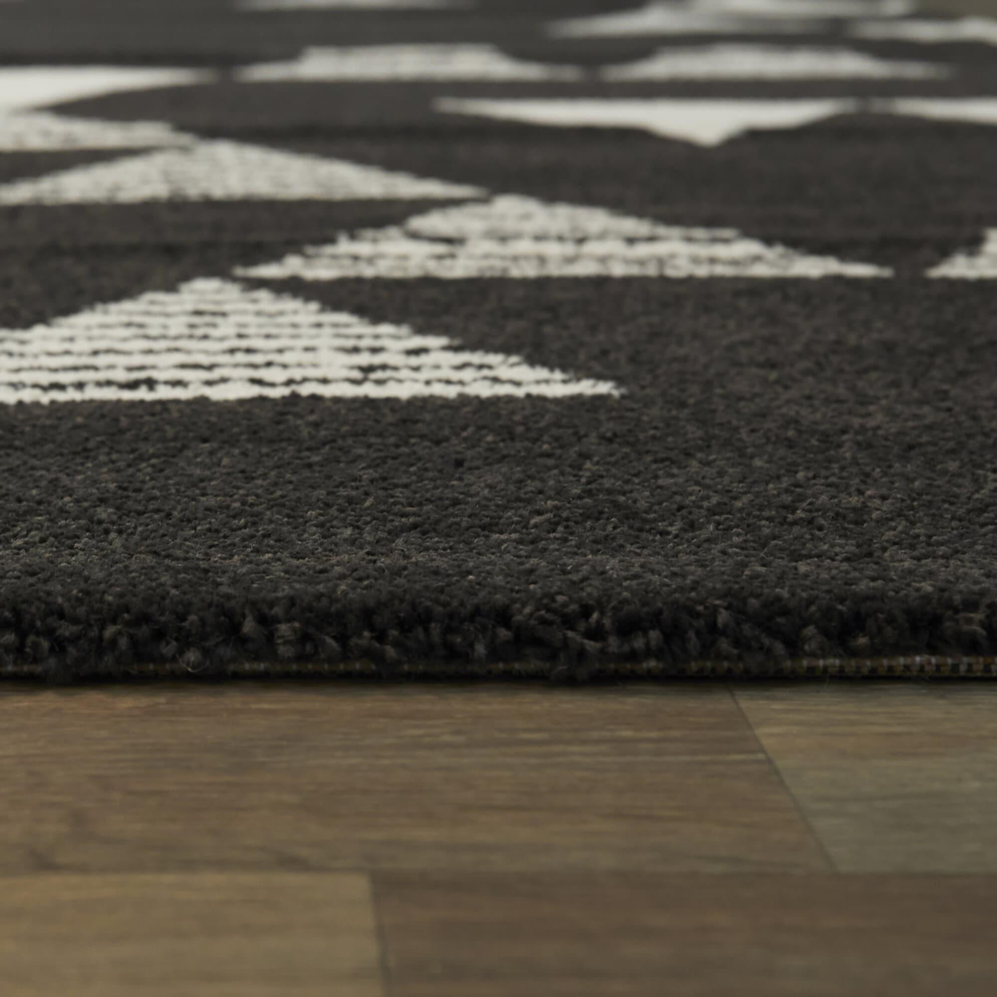 5'3"x7' Phoebe Triangle Kids' Rug Black - Balta Rugs: Geometric Playroom Rug, Transitional Style, Indoor Use