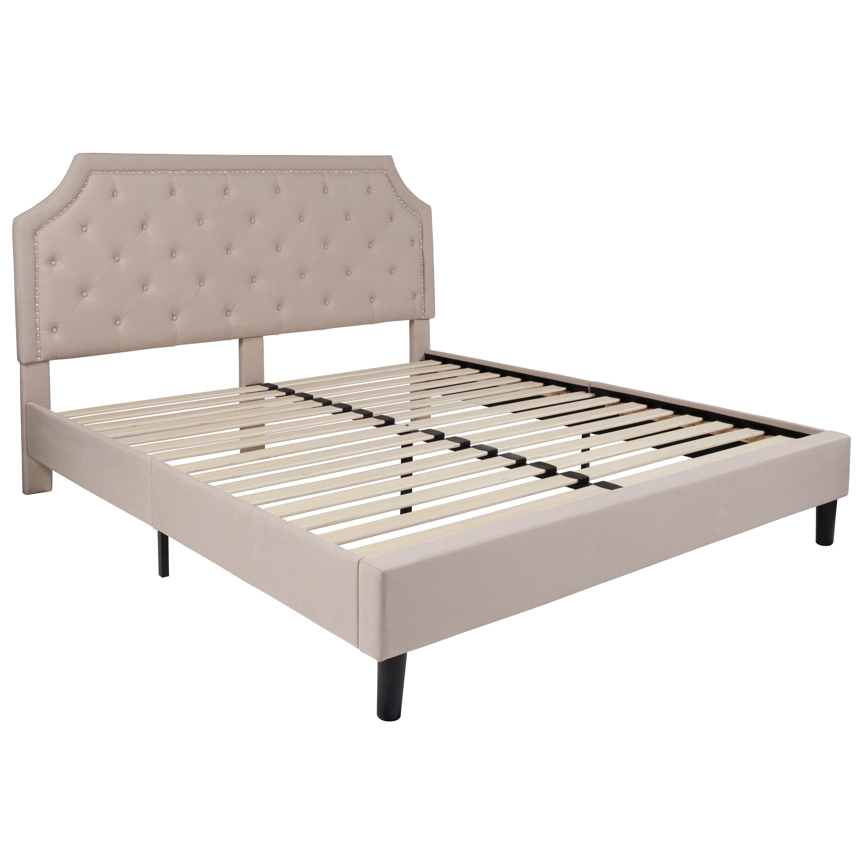 Flash Furniture Brighton Arched Tufted Upholstered Platform Bed