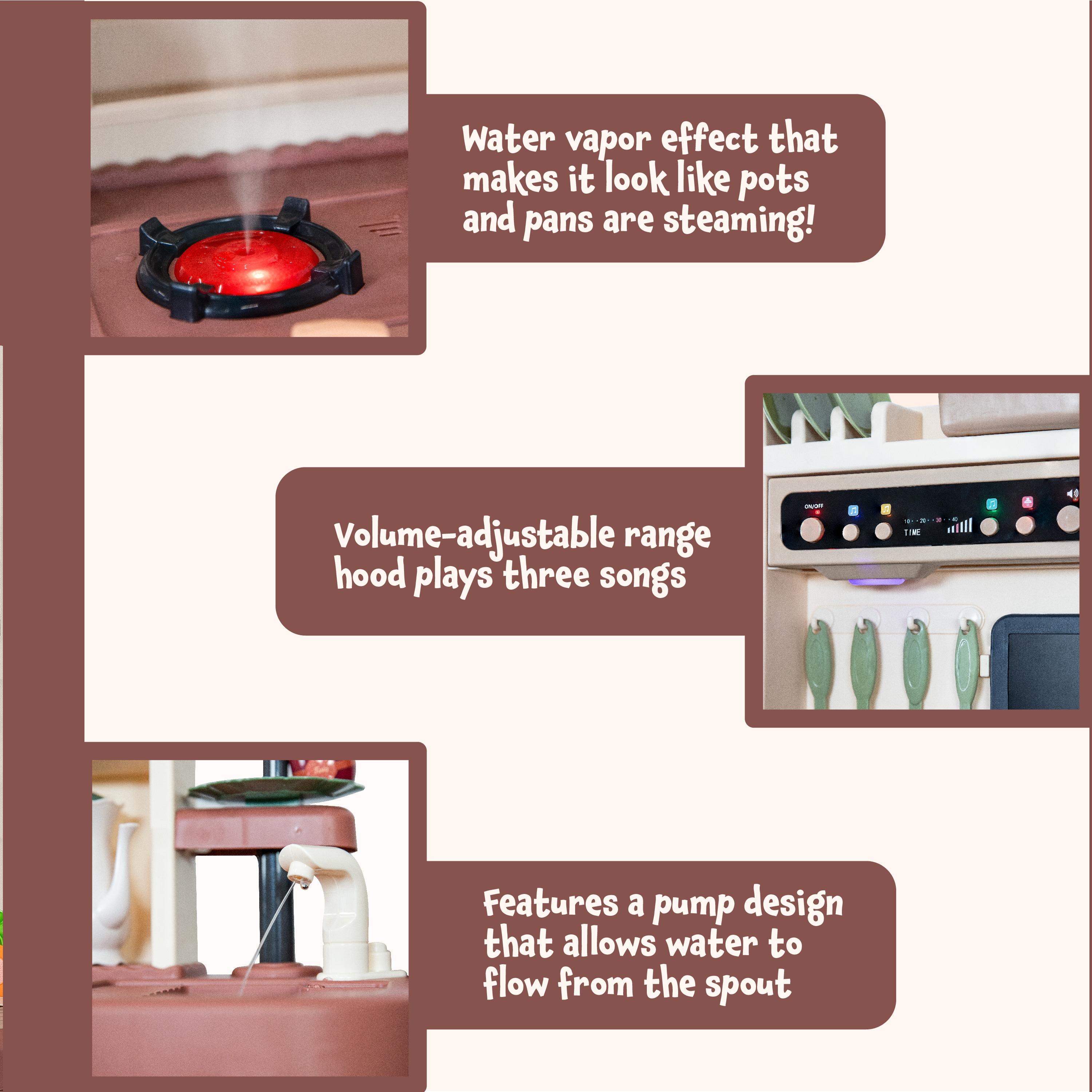 SunnyDaze Decor Mini Meals Kitchen Playset with Light, Sounds and Cooking Effects