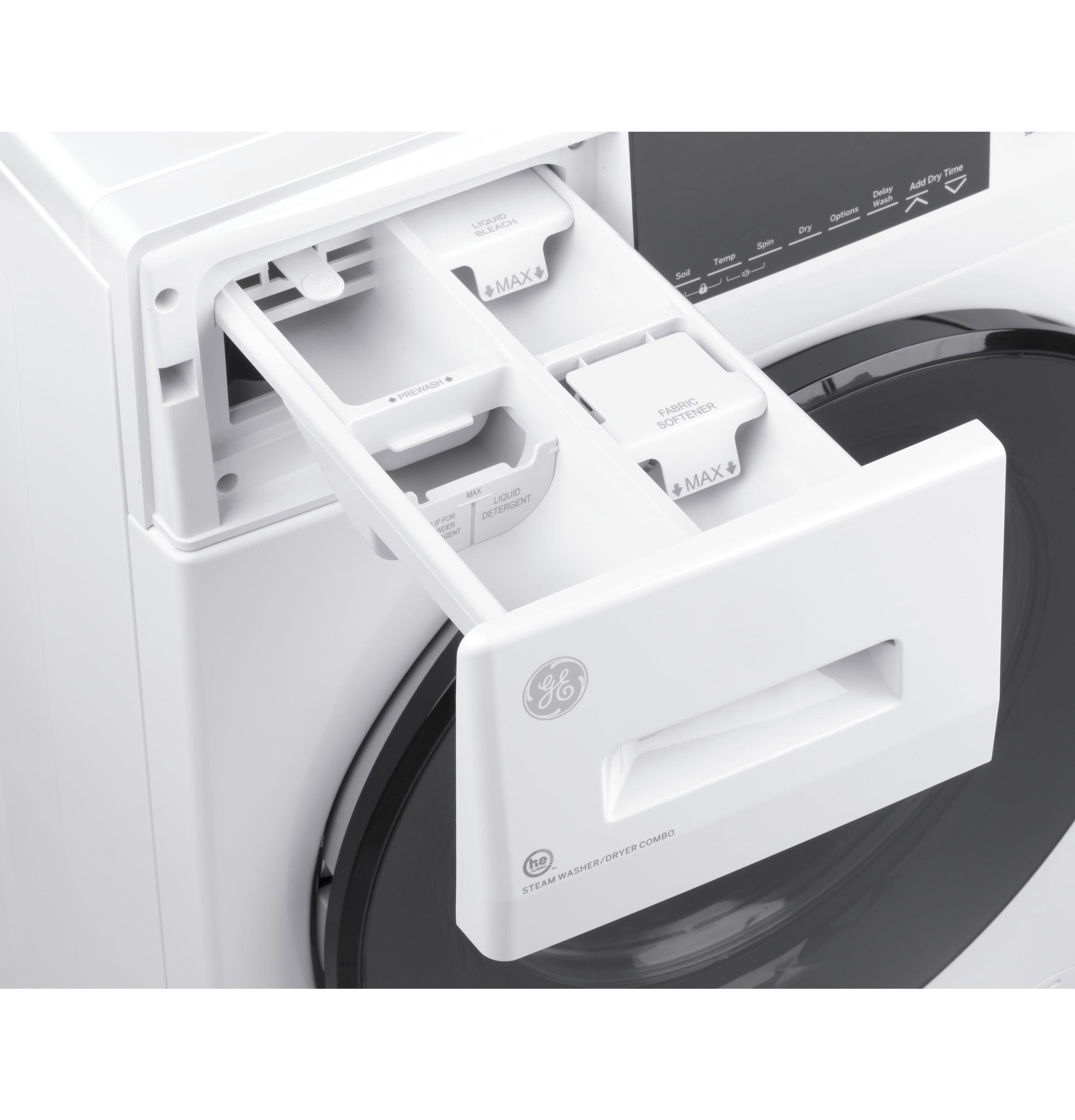 GE Appliances All-In-One Combo Unit with 2.4 Cubic Feet Front Load Washer and 2.4 Cubic Feet Electric Dryer