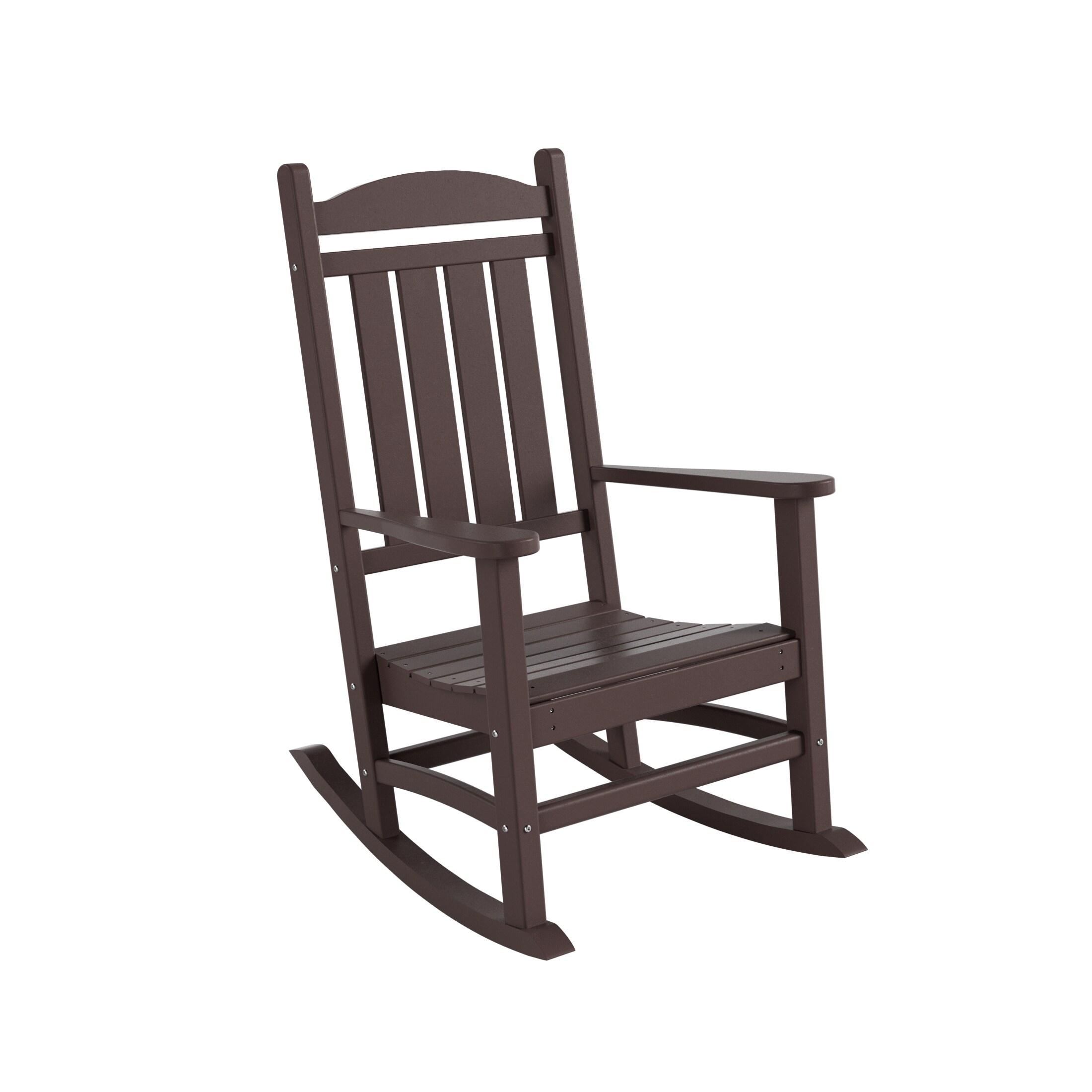 Laguna Dark Brown HDPE Outdoor Rocking Chair with Arms