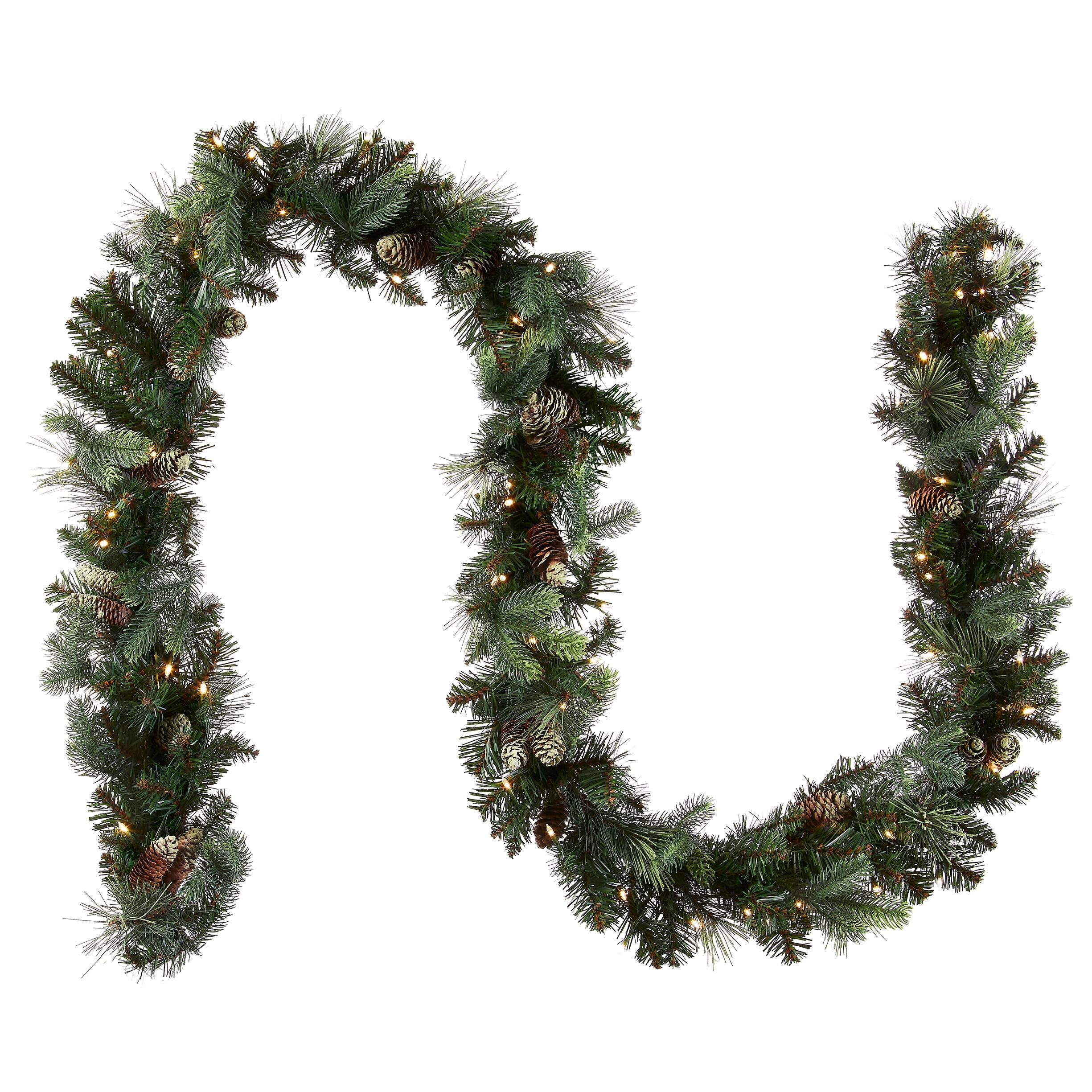 The Holiday Aisle® 9ft. Carolina Pine Garland with Clear Lights