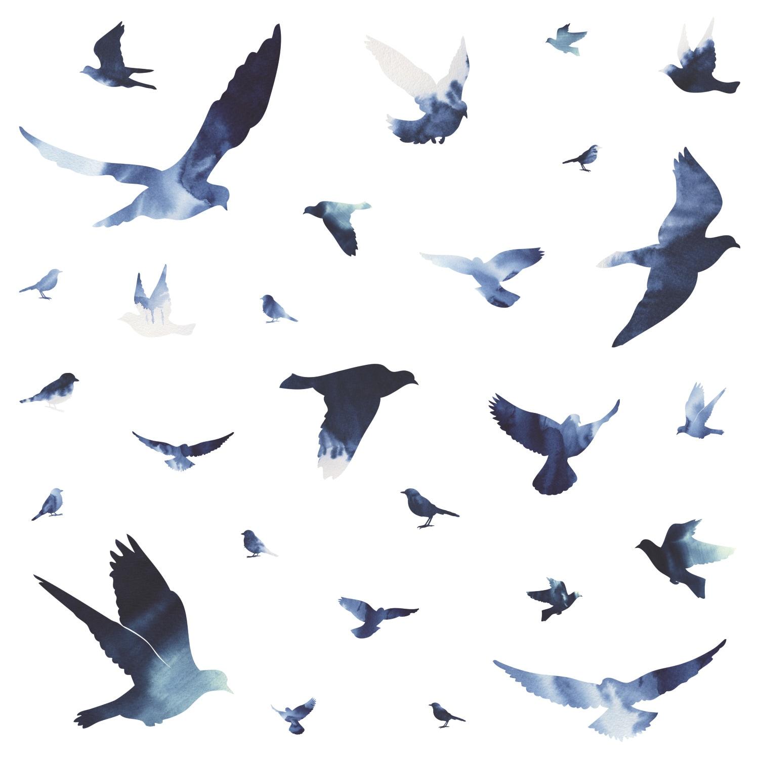 Birds in Flight Peel and Stick Giant Wall Decal - RoomMates: Transformative Vinyl Art, Easy to Reposition