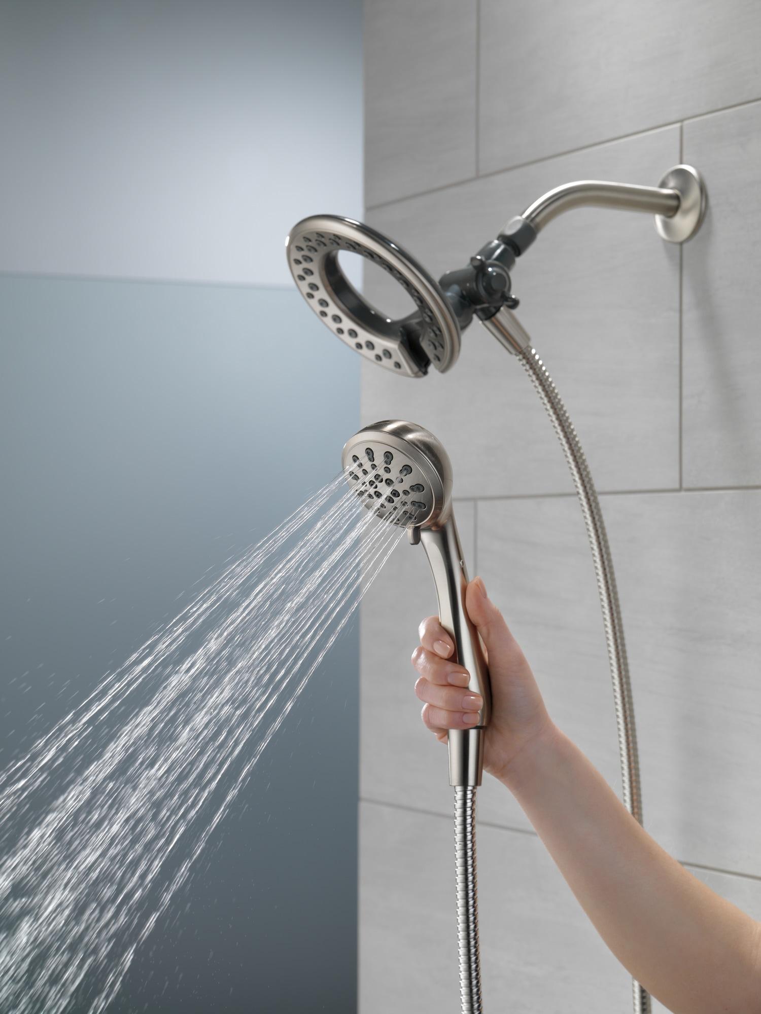 Spotshield Brushed Nickel Stainless Steel Dual Shower Head with Handheld