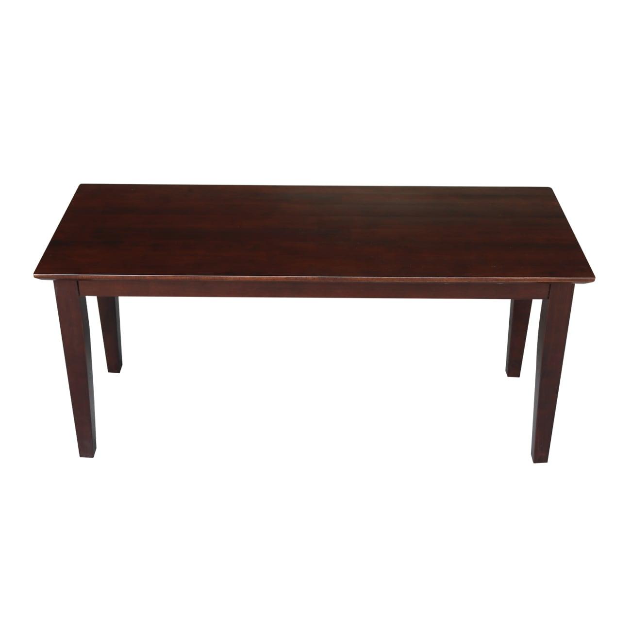 Brookshire Bench - Rich Mocha - International Concepts: Hardwood Frame, 400lb Capacity, Spot Clean