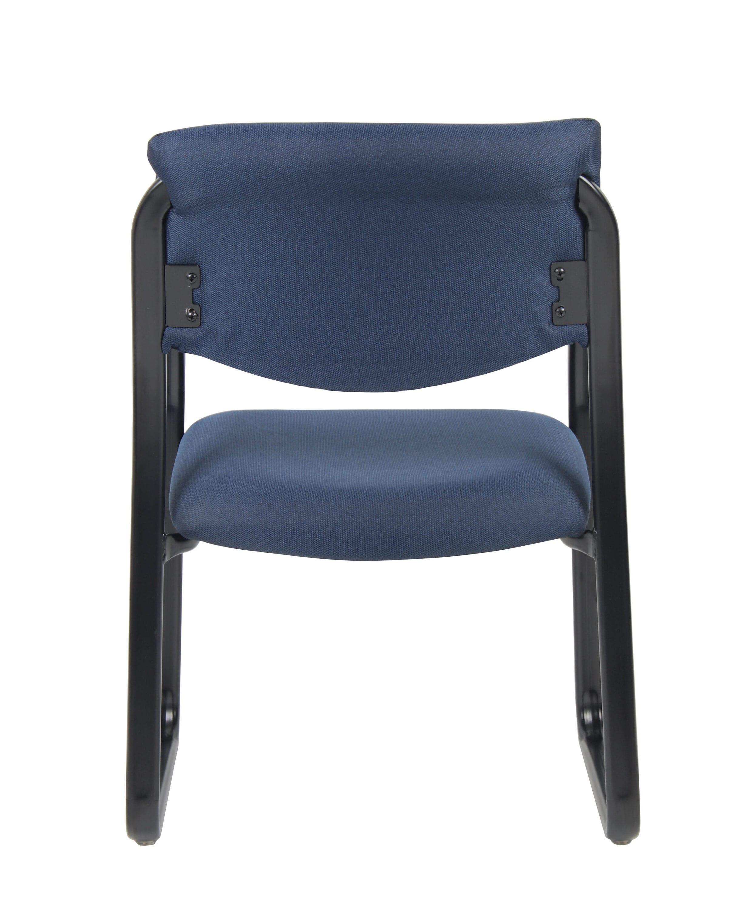Sled Base Guest Chair Blue - Boss: Sturdy Metal Frame, Padded Back & Seat, Fixed Height