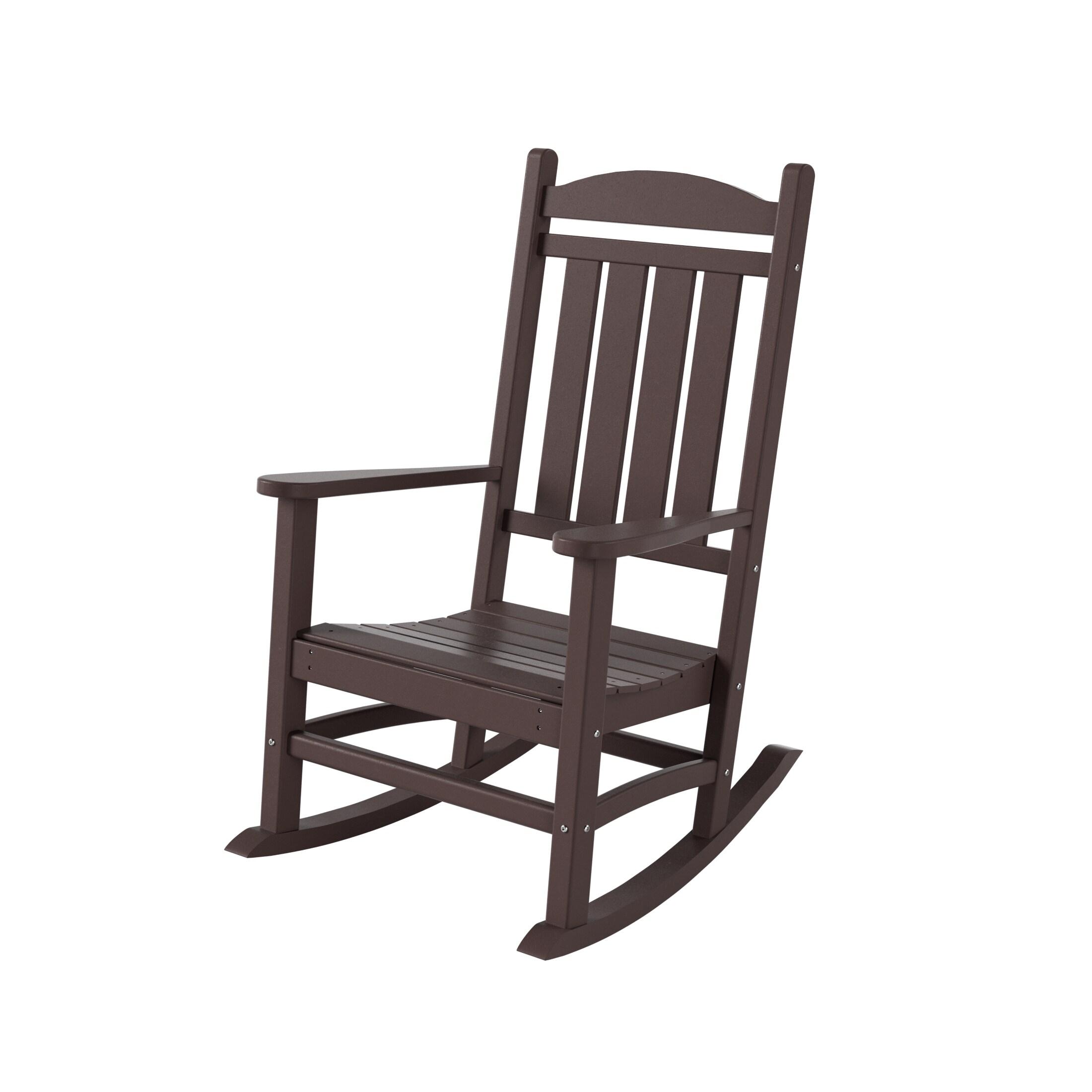 Laguna Dark Brown HDPE Outdoor Rocking Chair with Arms