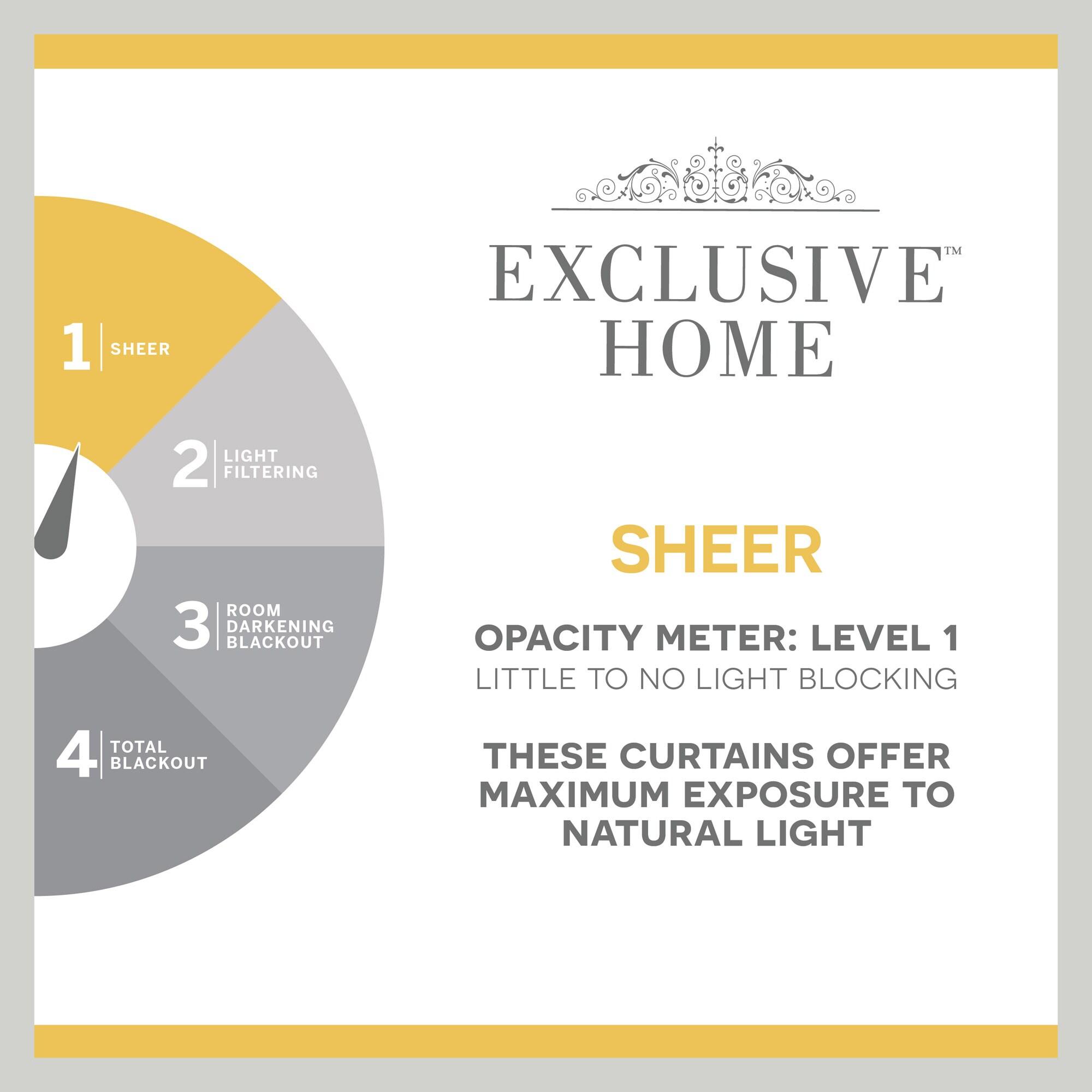 Exclusive Home Wilshire Burnout Sheer Hidden Tab Top Curtain Panel Pair, 54"x108", Winter White