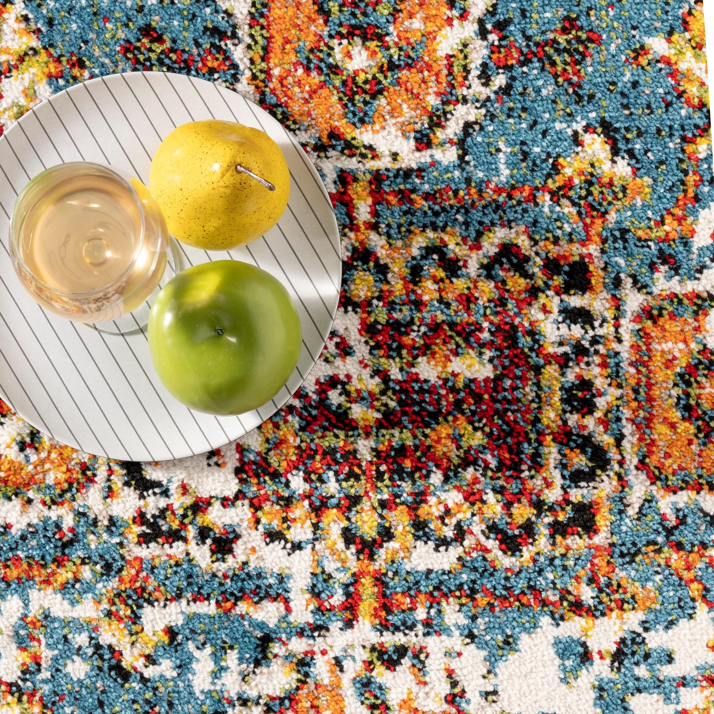 Nuloom Indoor/Outdoor Transitional Medallion Muriel Patio Area Rug, 4' x 6', Multi