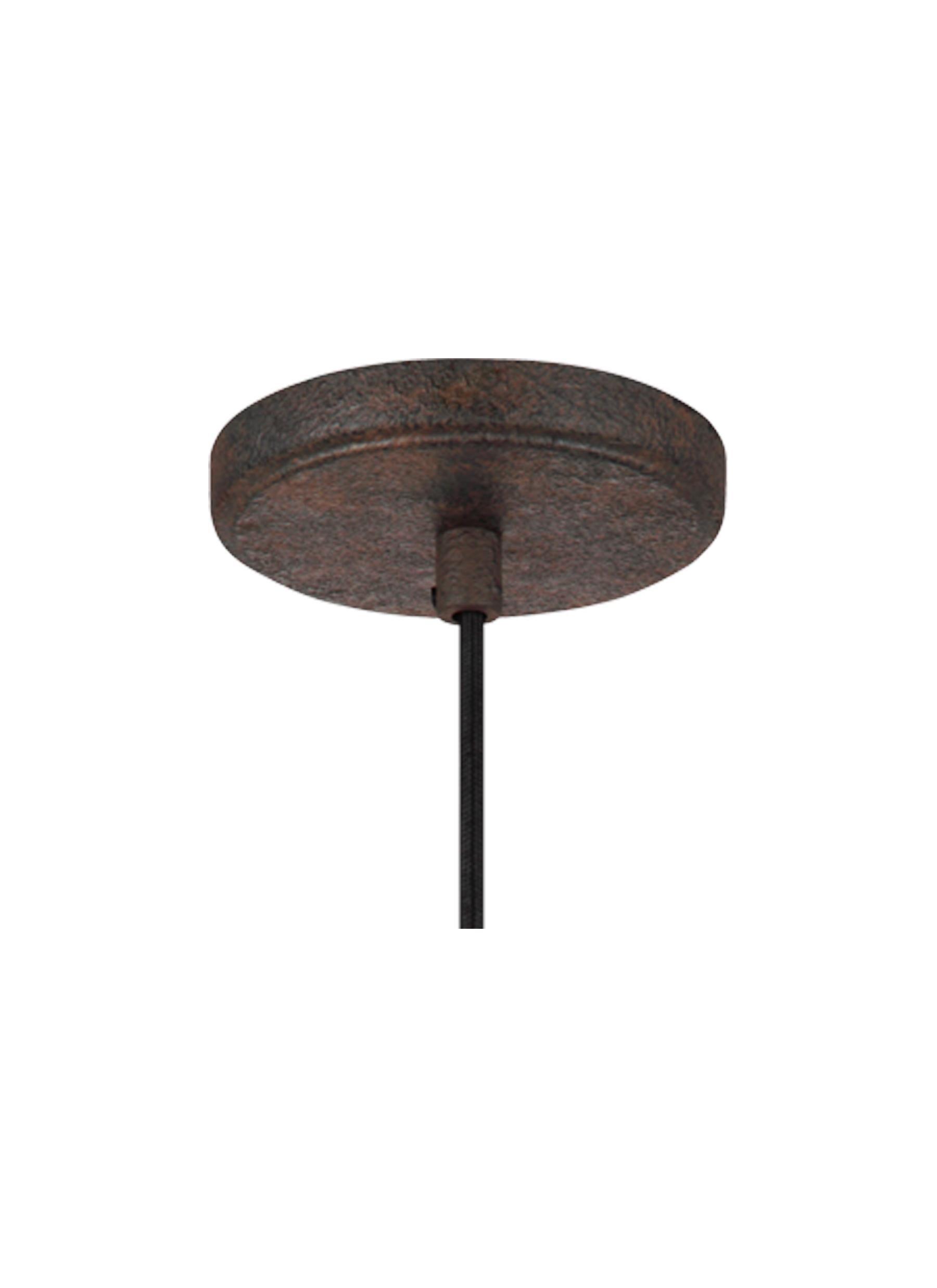 Dark Weathered Iron Mini Pendant with Clear Seeded Glass Shade