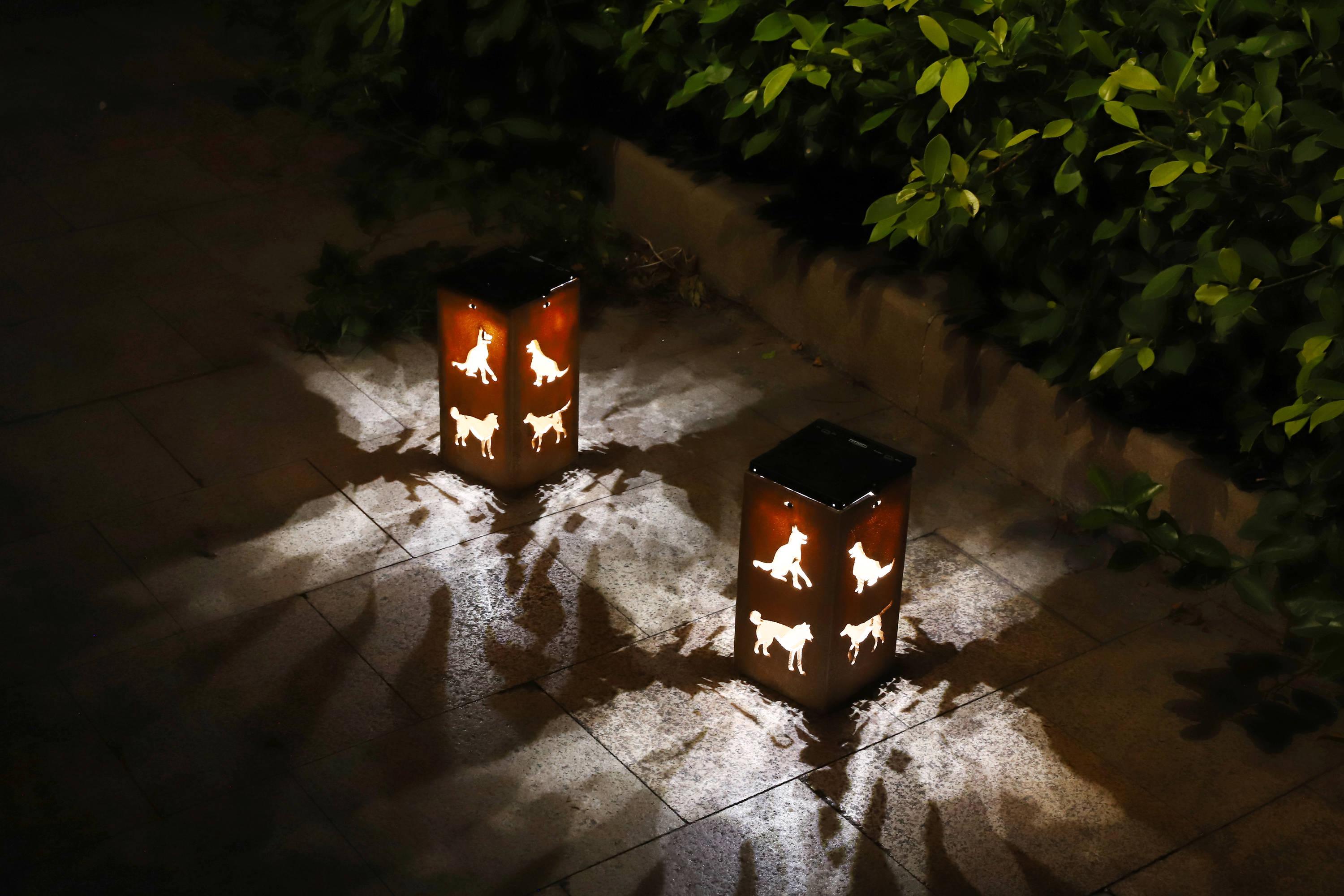 Techko Solar Themed Silhouette Indoor/Outdoor Garden Décor Lantern