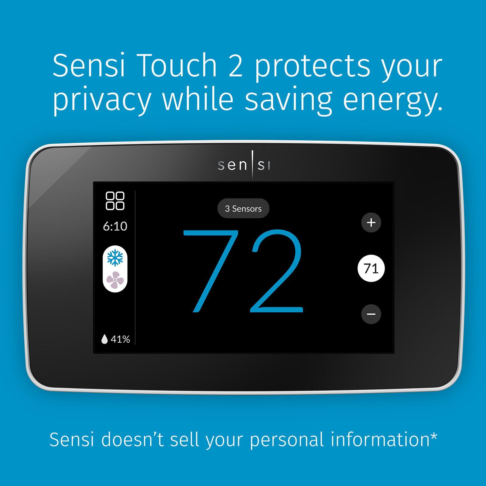 Sensi Touch 2 Black Programmable Smart Thermostat with LCD Display