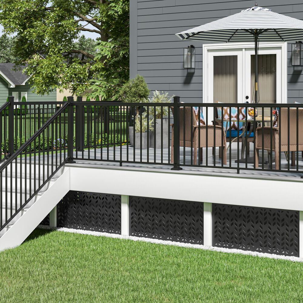 Barrette Outdoor Living 2 ft. x 4 ft. Aztek Black Decorative Screen Panel