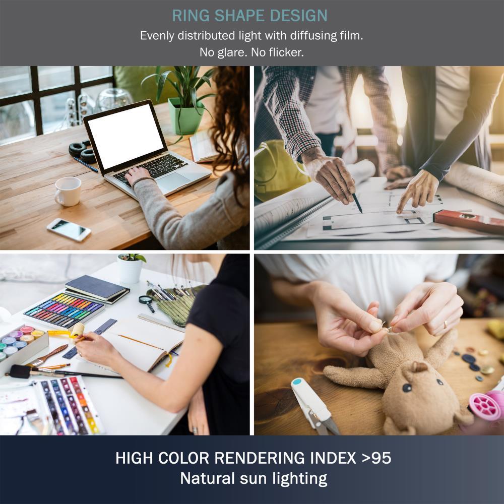 Hastings Home Adjustable Swing Arm LED Desk Lamp for Home Office (White)