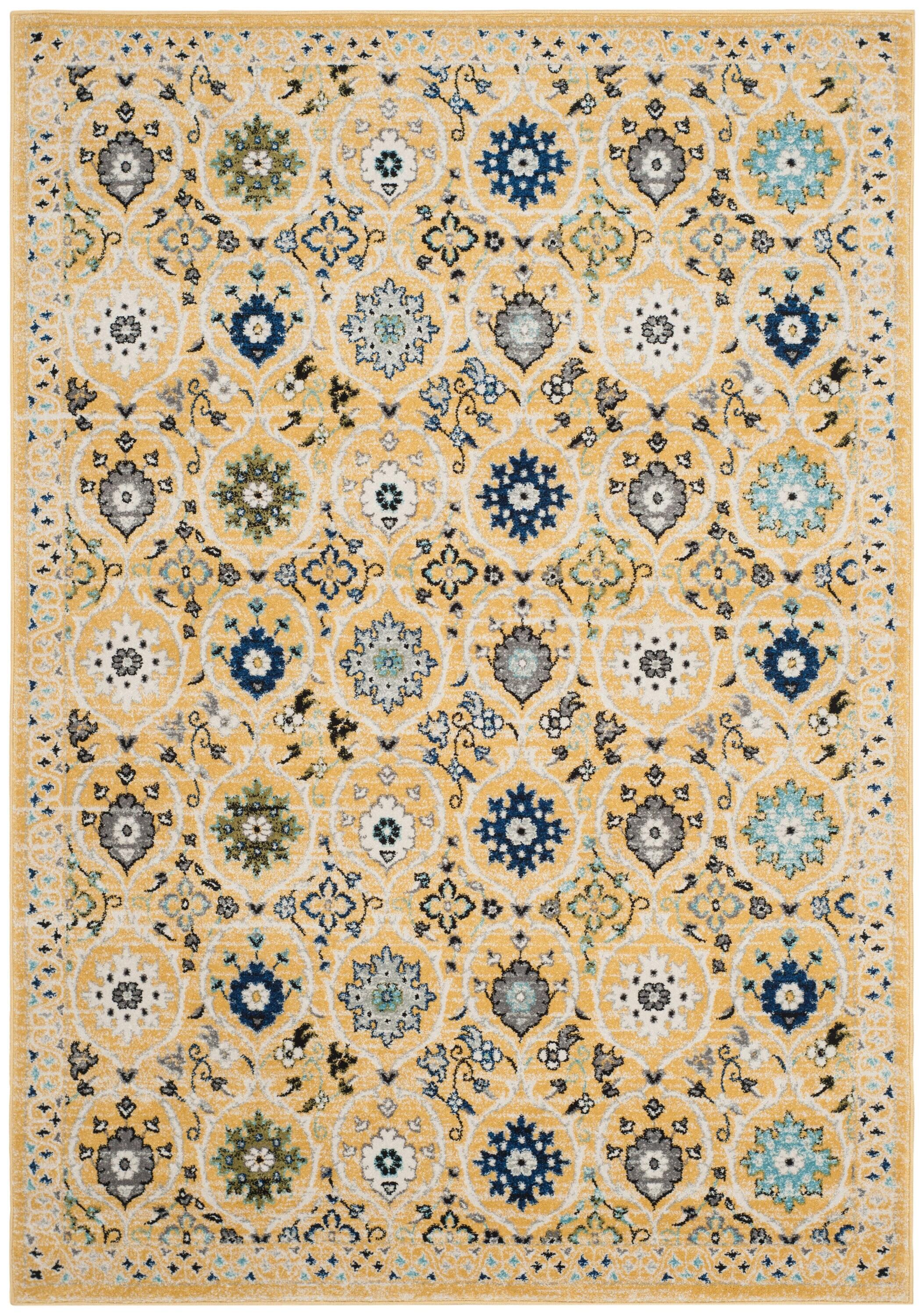 Evoke EVK210 Power Loomed Area Rug - Gold/Ivory - 4'x6' - Safavieh.