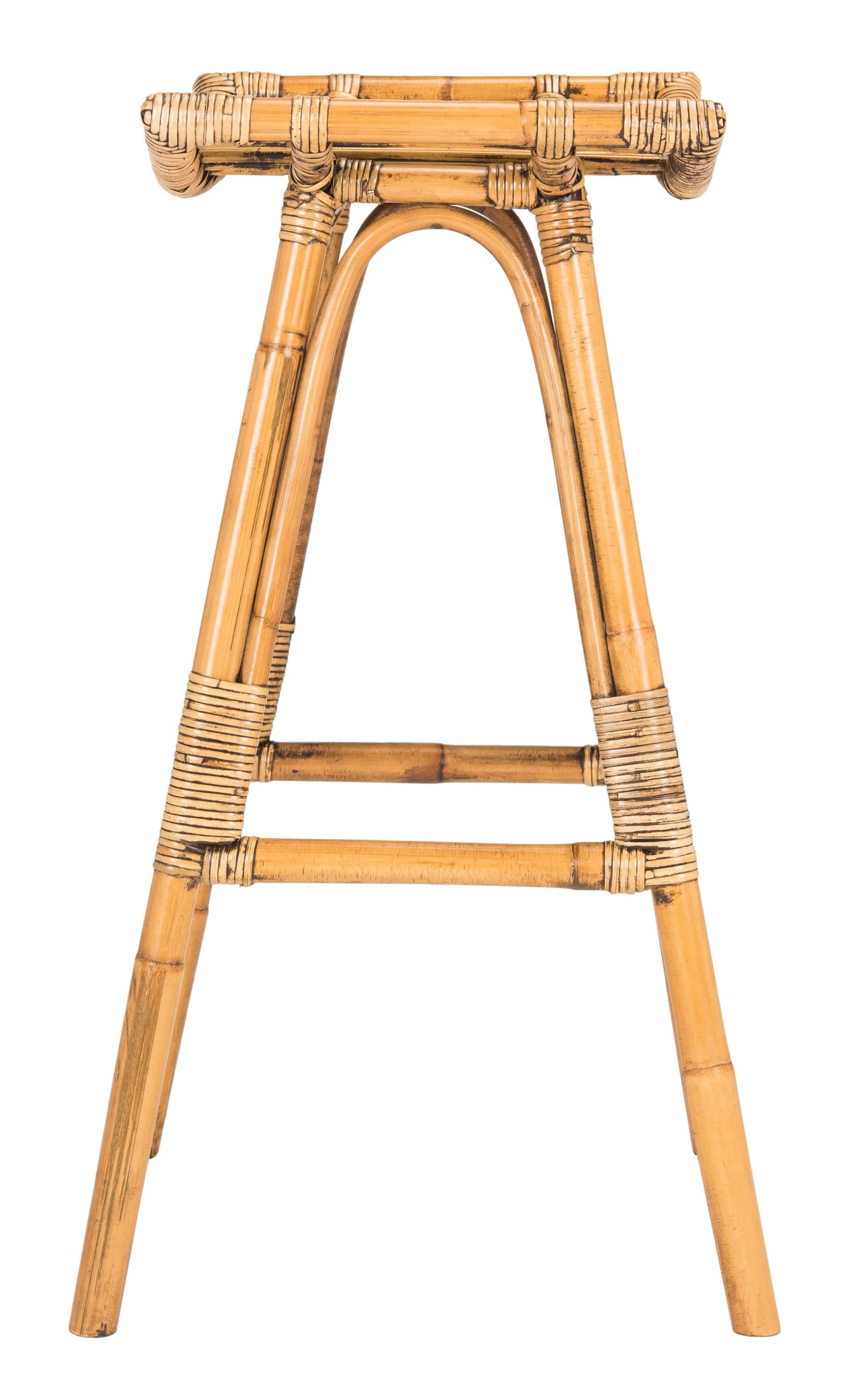 Leda Rattan Bar Stool - WIK6511 - White/Grey - Safavieh