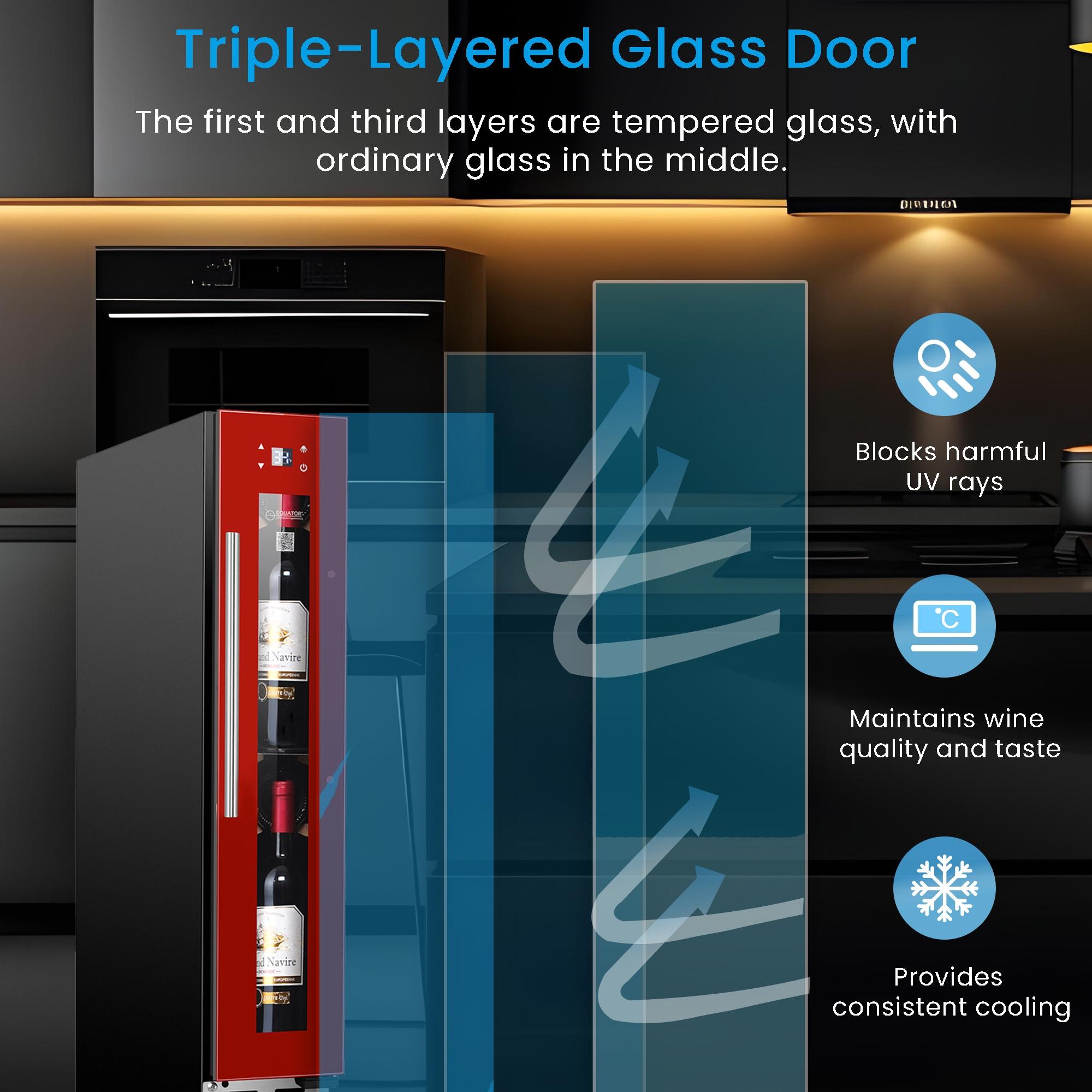 9 bottle Built-in/Freestanding Wine Ref with 7 color LED Lights