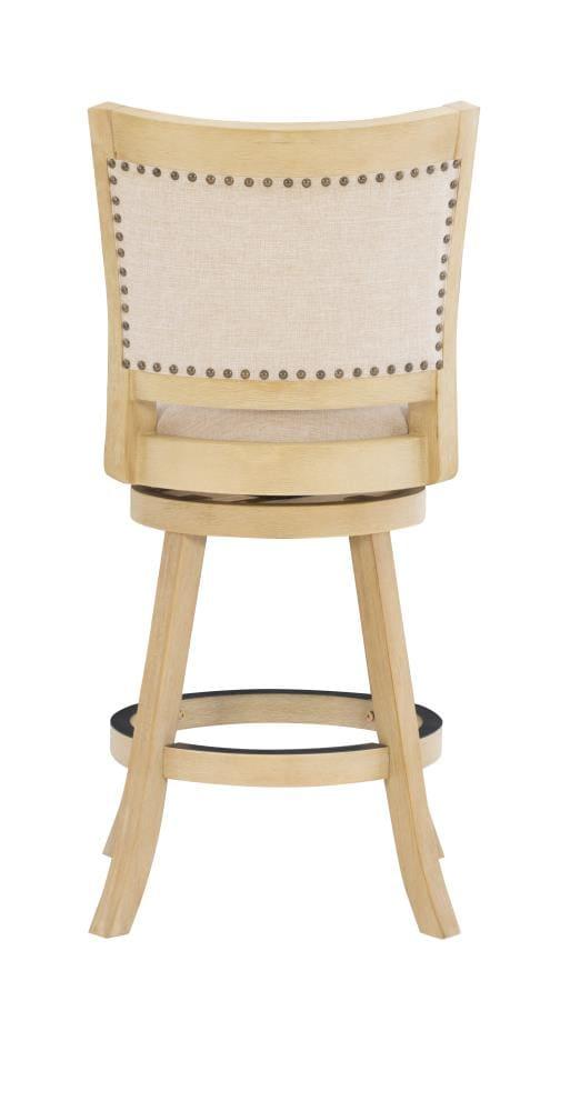 Tift Buff Nailhead Swivel Counter Height Barstool Gray - Linon: Solid Wood, Beige Linen Upholstery