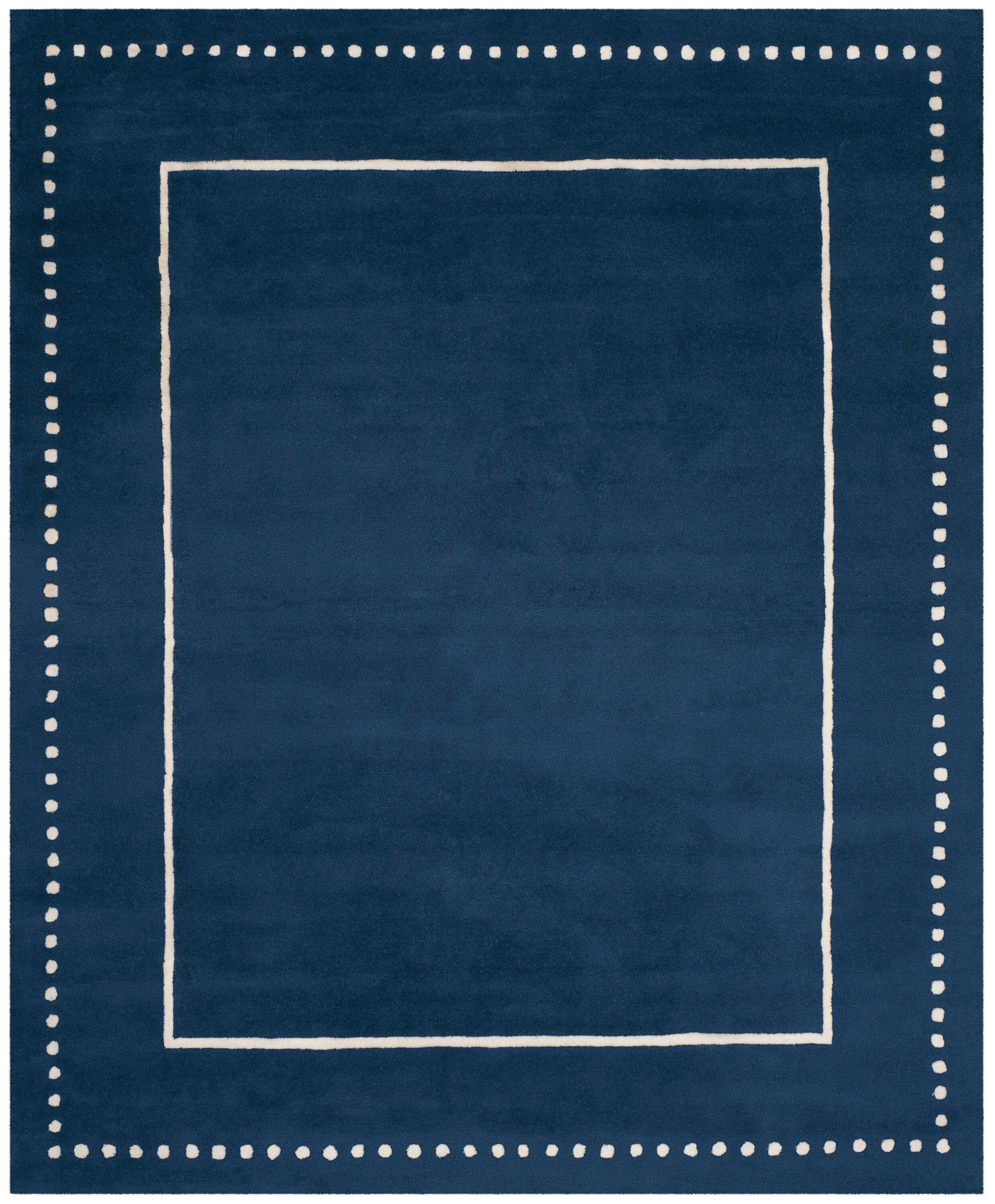 Bella BEL151 Hand Tufted Area Rug - Navy Blue/Ivory - 8'x10' - Safavieh.