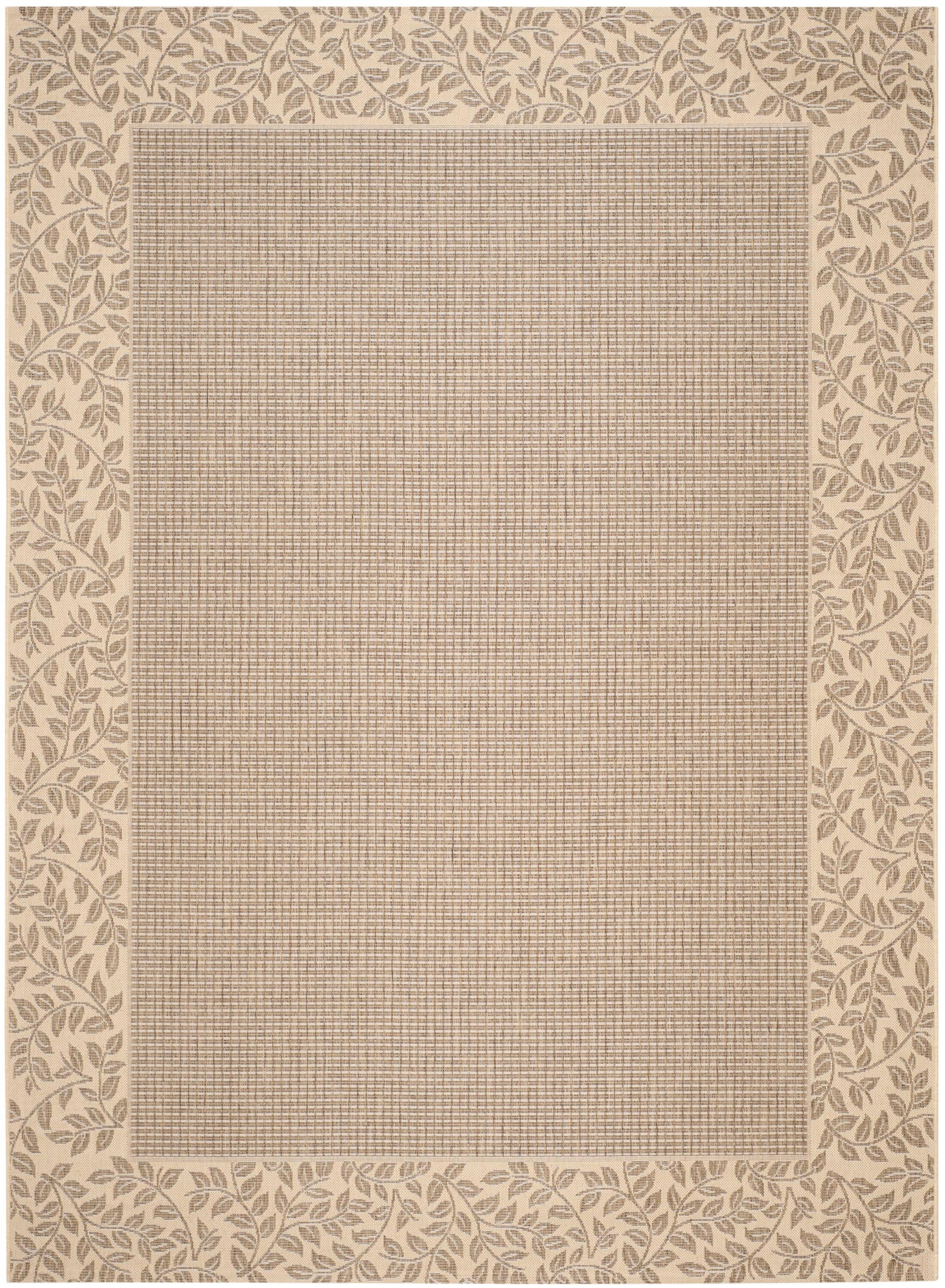 SAFAVIEH Courtyard Regent Oriental Indoor/Outdoor Area Rug, Brown/Natural, 4' x 5'7"