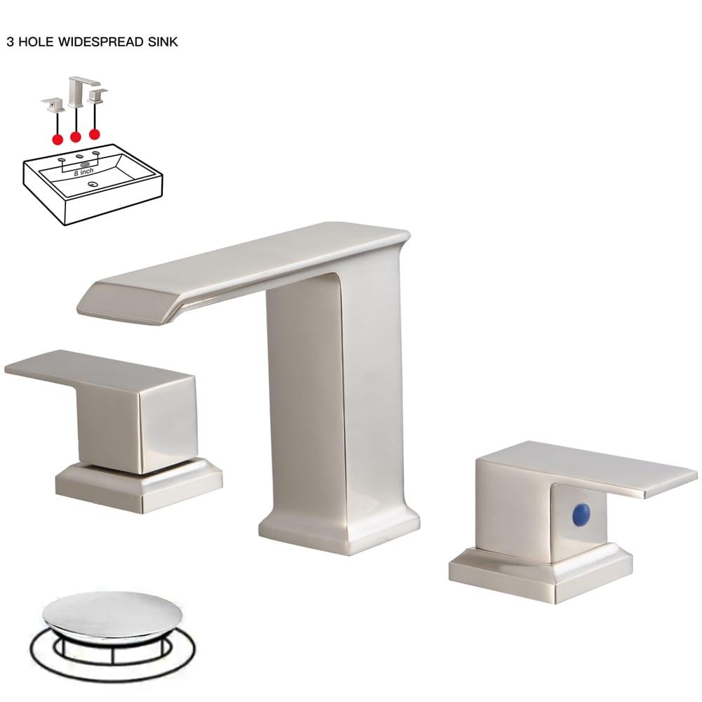 Widespread 2-handle Bathroom Faucet with Drain Assembly