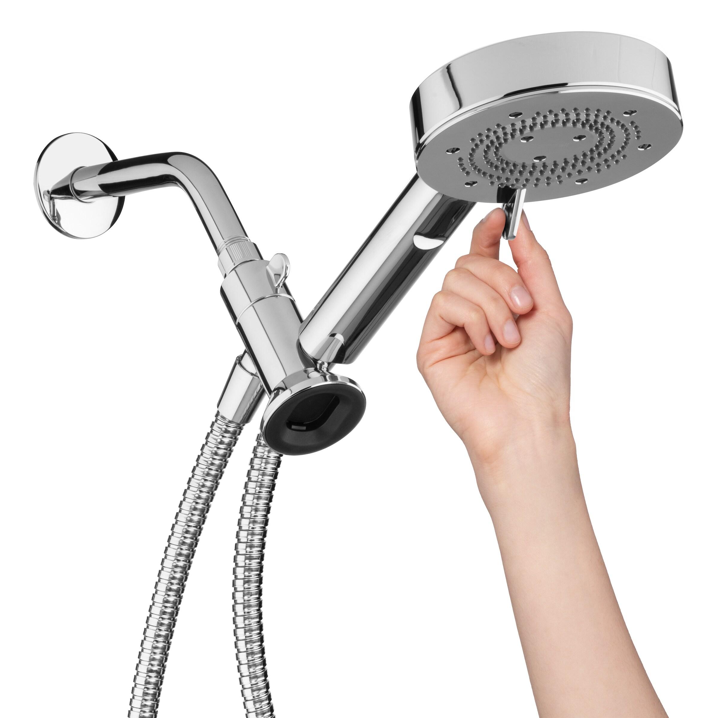 Brondell Nebia Yuba HaloNetic Double Dock Magnetic Handheld Shower Head, 60" Stainless Steel Hose, 5-Setting, Chrome