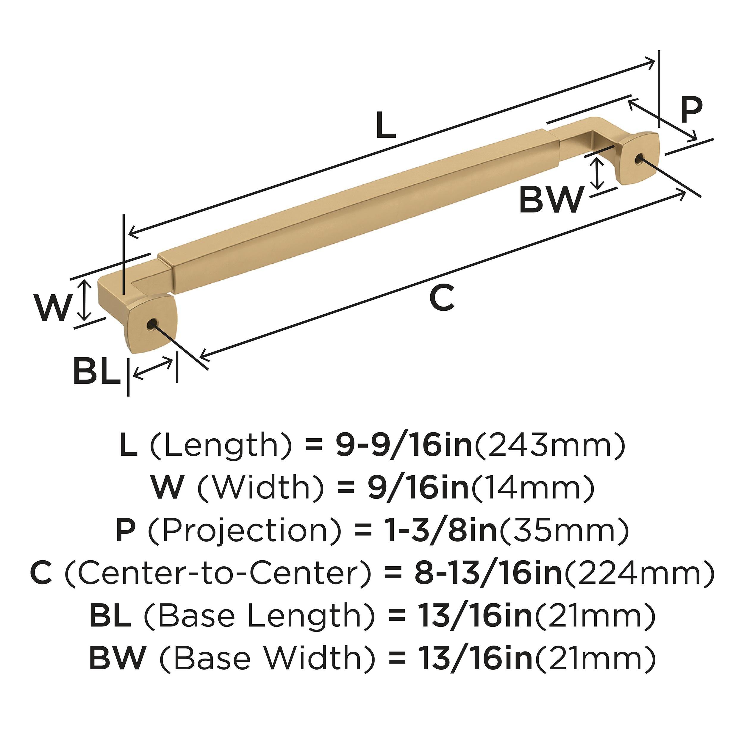 Amerock Stature 8-13/16 inch (224mm) Center-to-Center Champagne Bronze Cabinet Pull