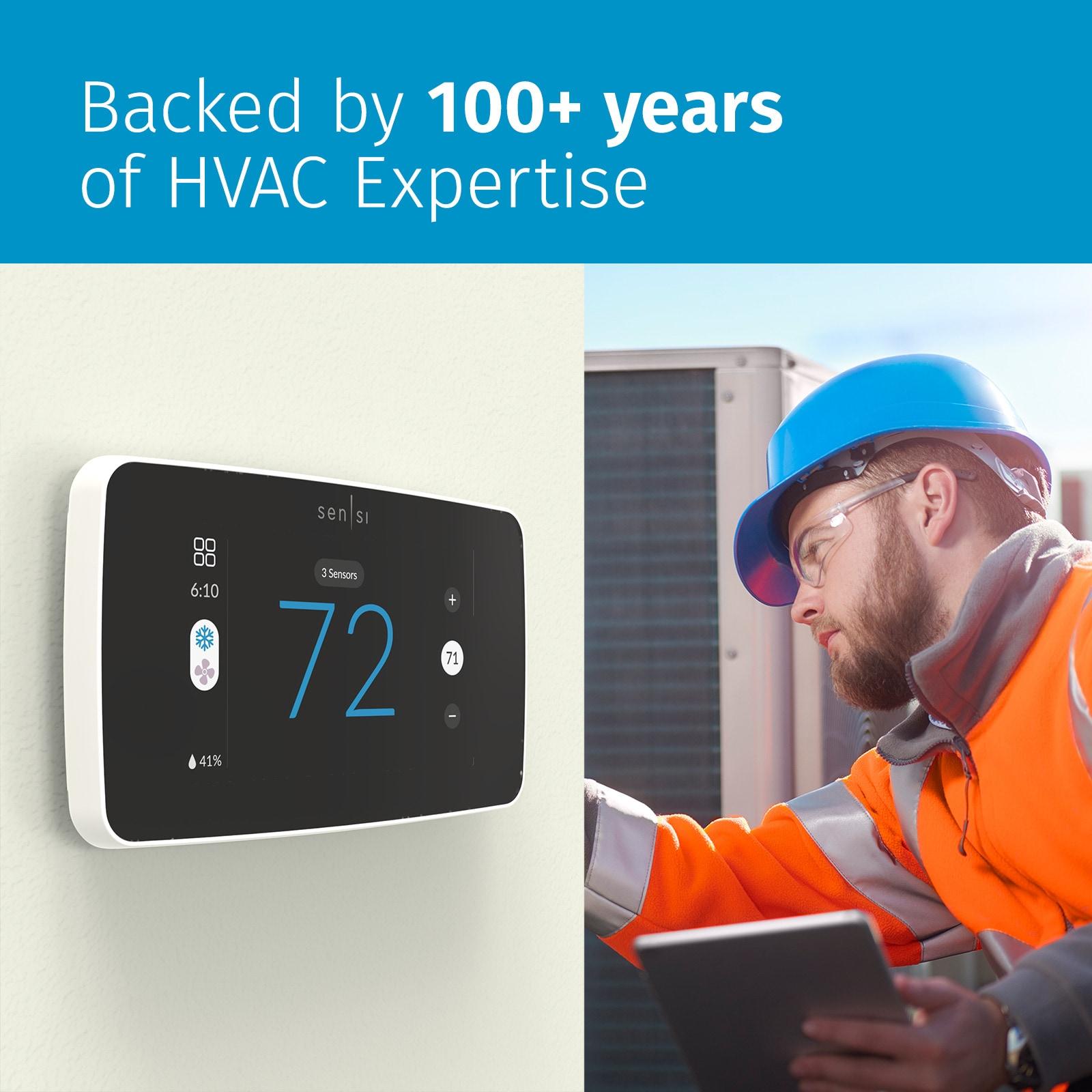 Sensi Touch 2 Black Programmable Smart Thermostat with LCD Display