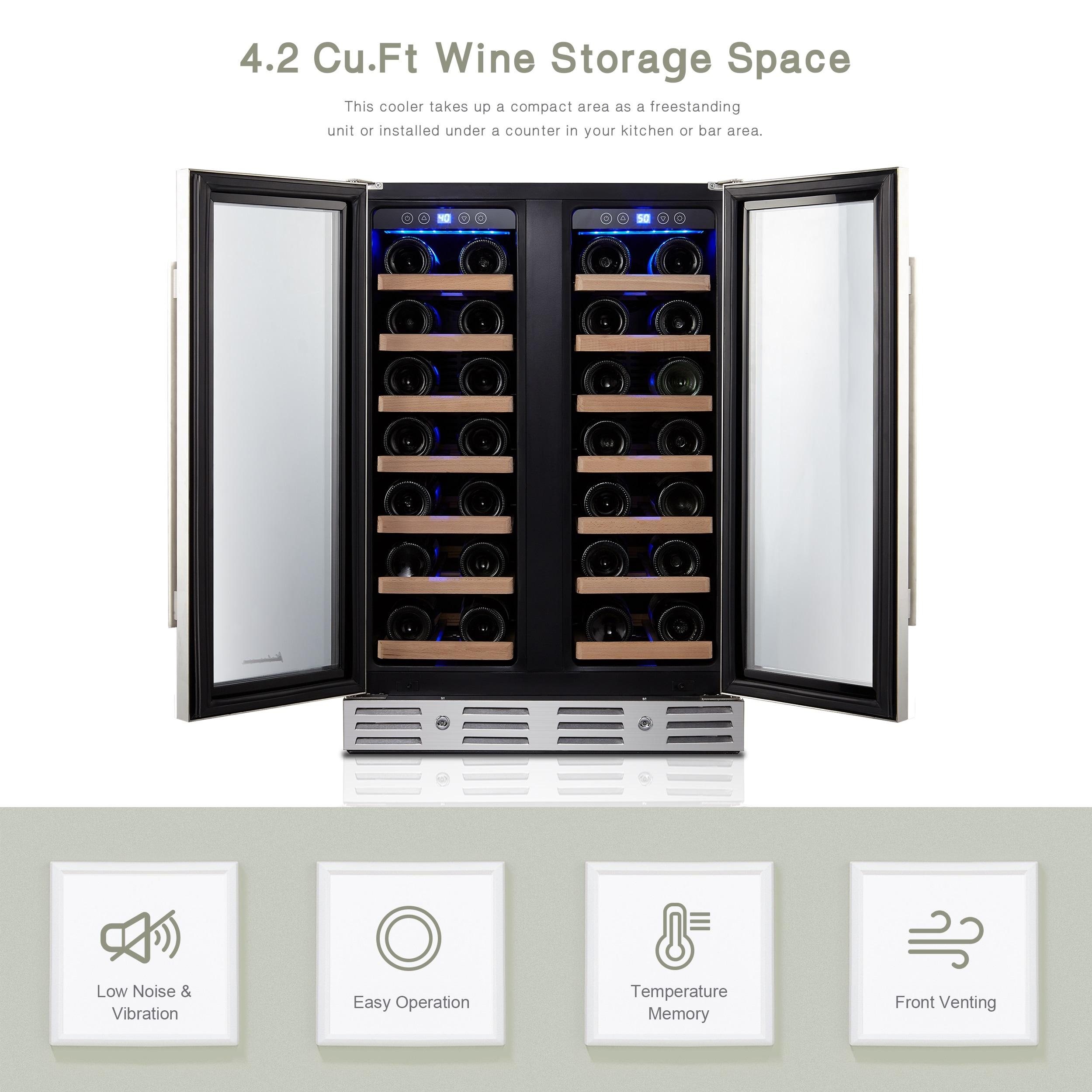 Kalamera Kalamera 40 Bottle Dual Zone Built-In Wine Refrigerator
