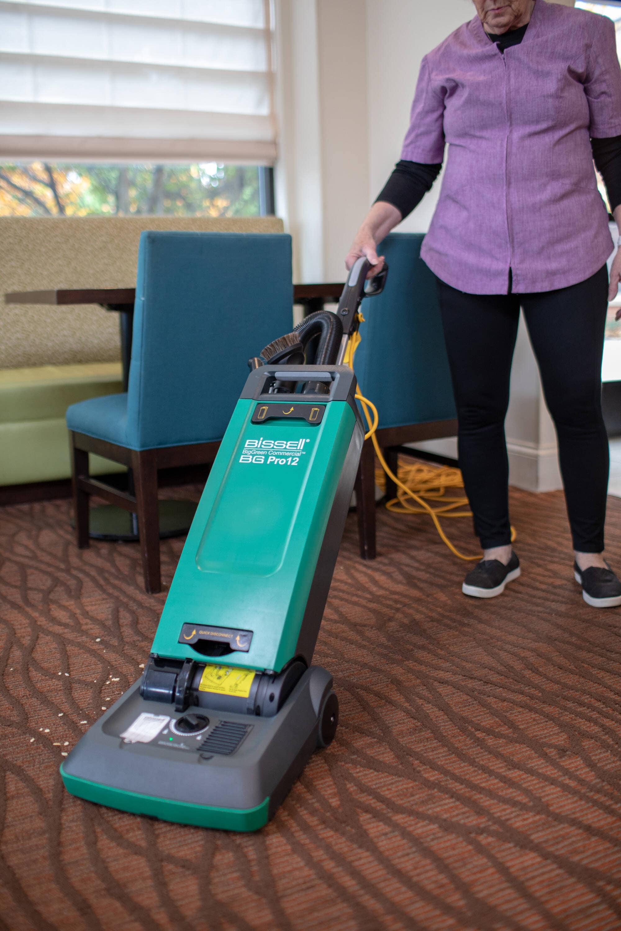 Bissell Commercial Upright Vacuum,105 cfm,12" CleaningPath BGUPRO12T