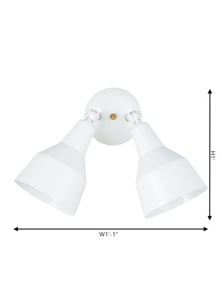 White Aluminum Dual Head Outdoor Flood Light