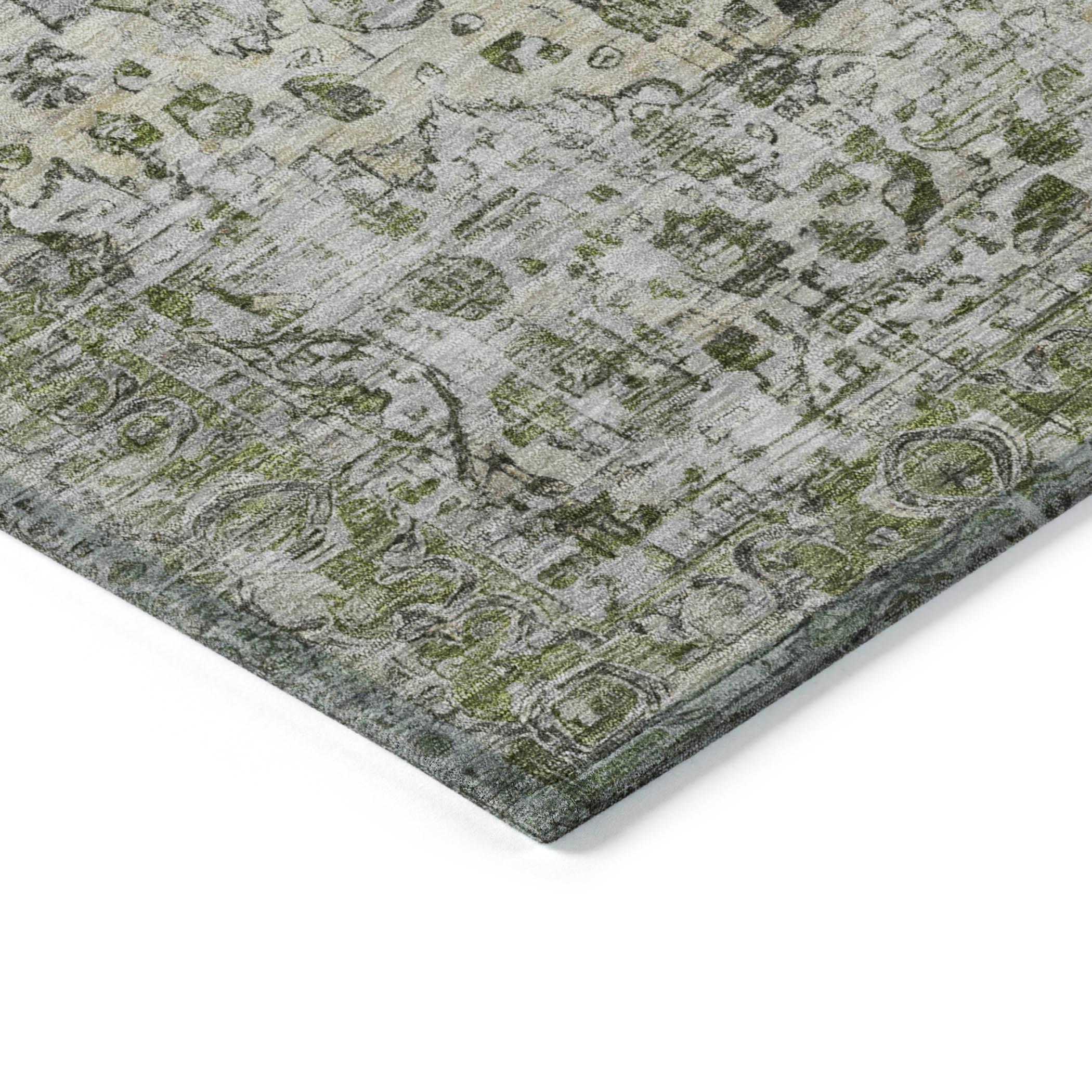Machine Washable Indoor/Outdoor Chantille Aloe Rug