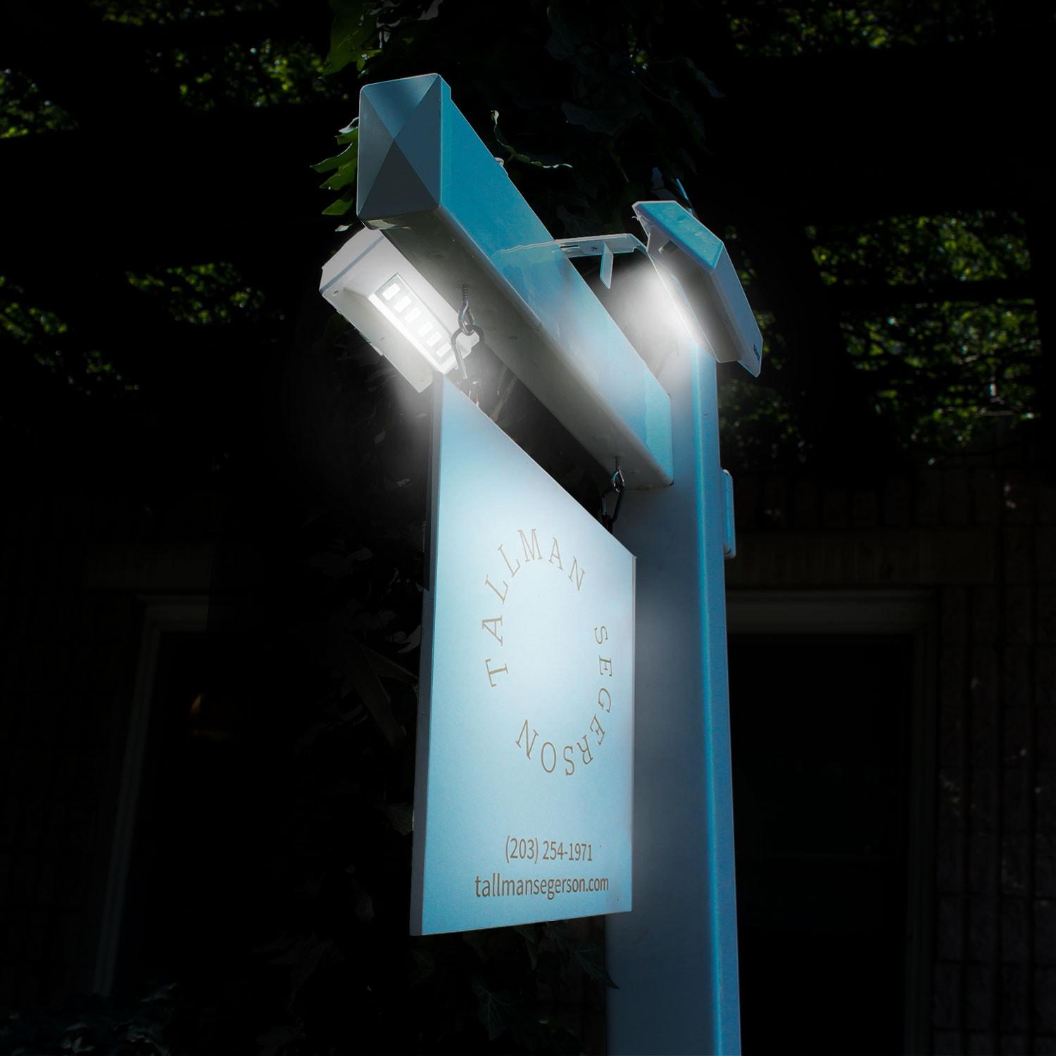 LITEAGENT - Solar LED for Post & Sign Lighting - Includes Adjustable Mounting Bracket (Set of 2)